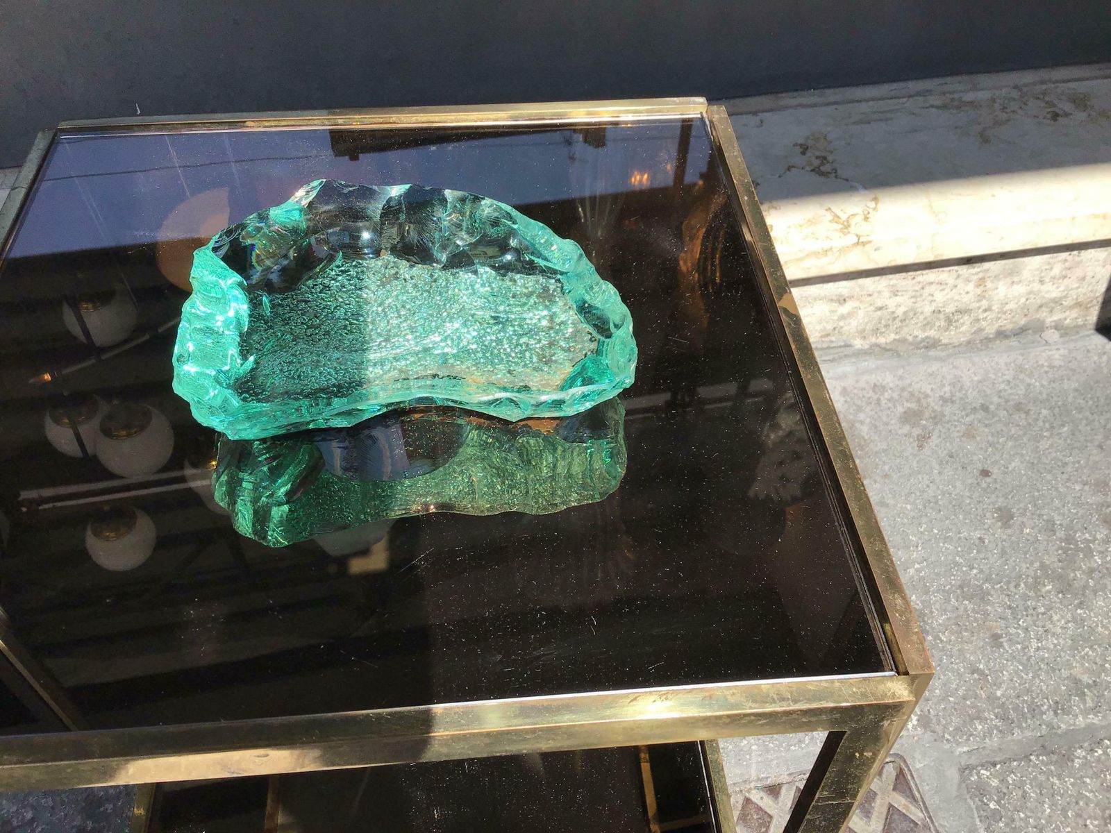 Fontana Arte Rare Ashtrav 1950 Emerald Green Colour, Italy photo furniture