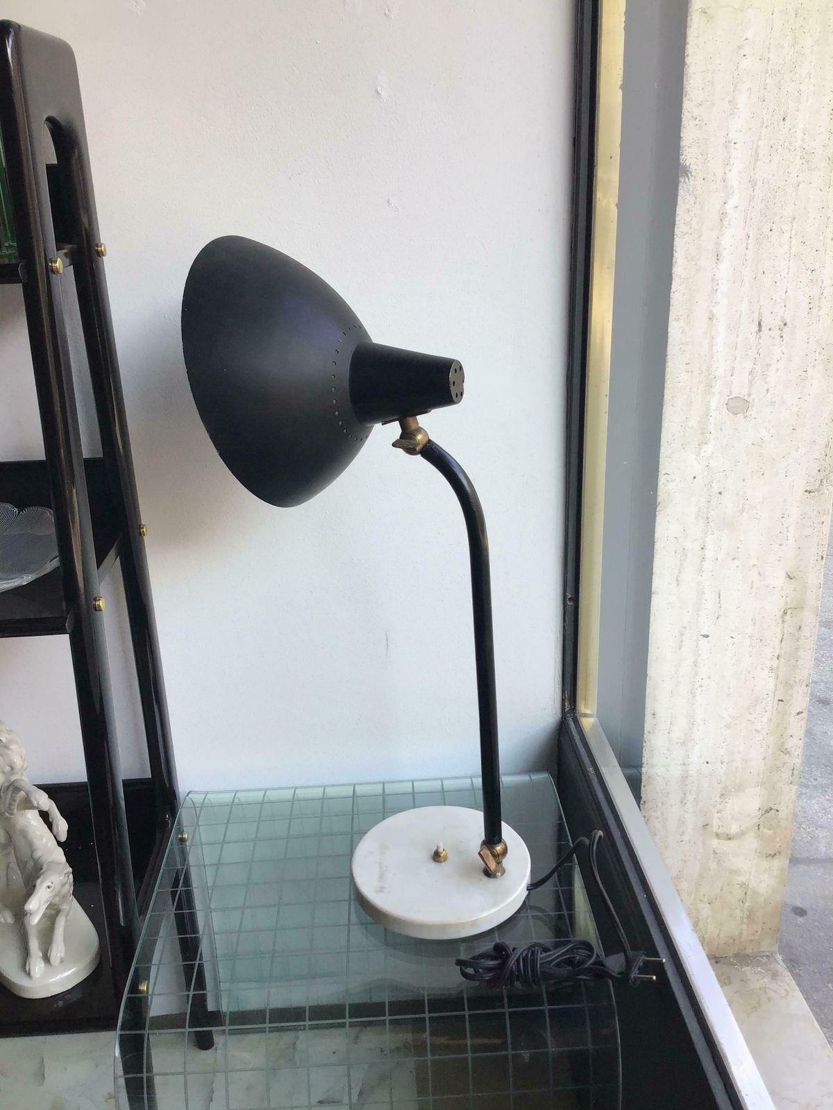 Stilnovo Table Lamp Adjustable Brass Metal Marbre 1950 Italy photo buy