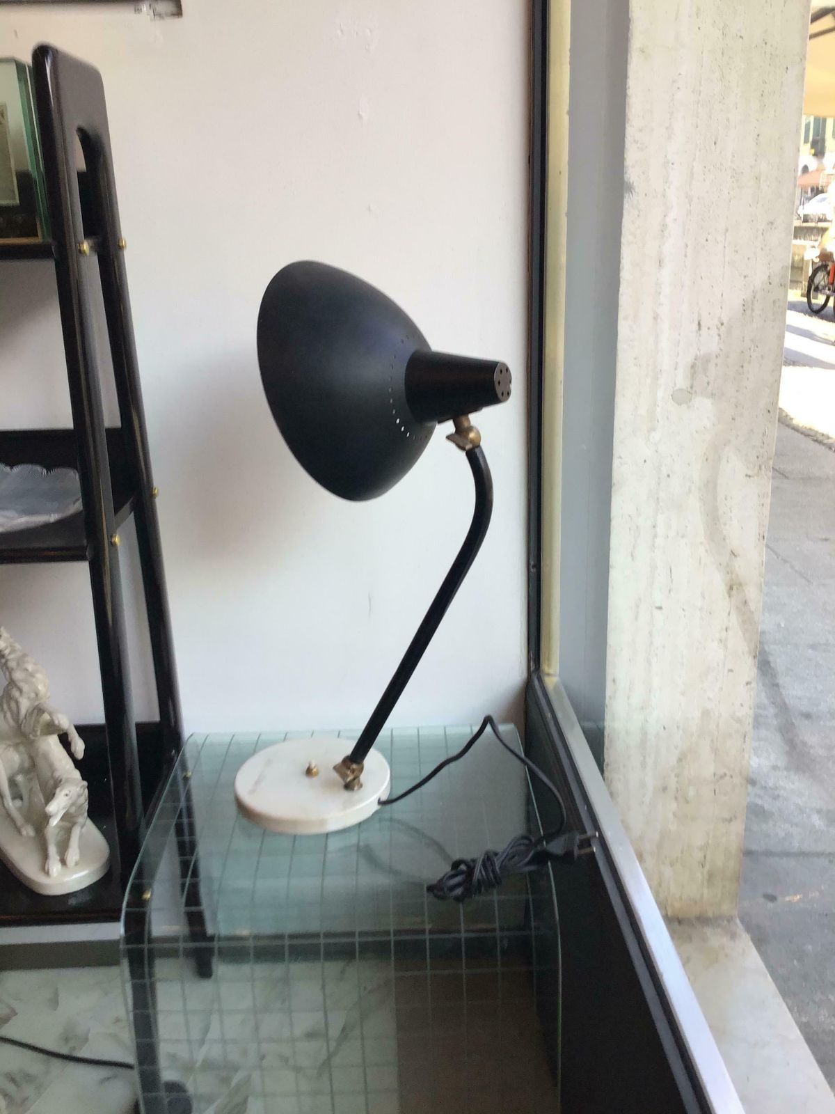 photo furniture Stilnovo Table Lamp Adjustable Brass Metal Marbre 1950 Italy