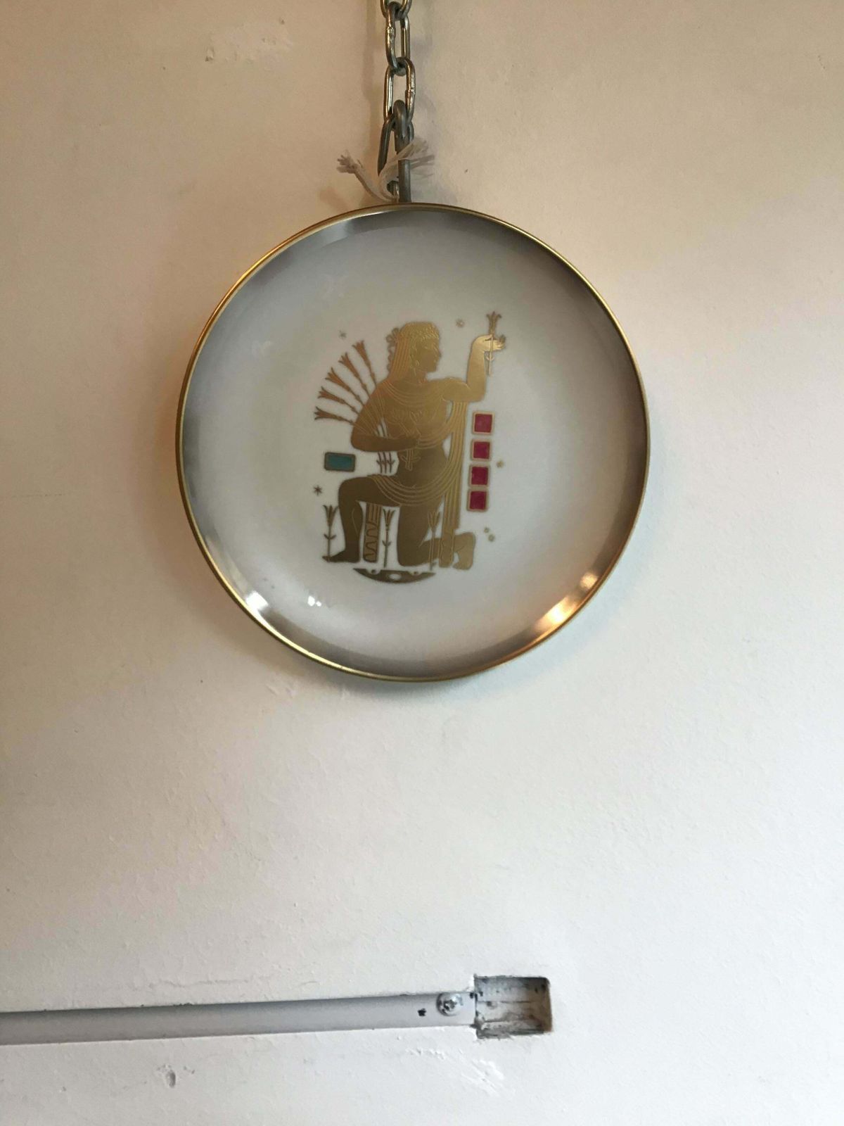 Morbelli Zodiac Plate “Virgin” Porcelain Gold, 1950, Italy photo furniture