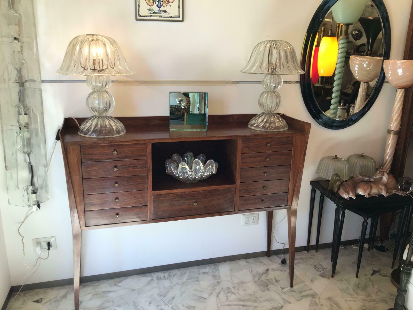 La Permanente Mobili Cantù Container Display Cabinet Brass Wood, 1950, Italy photo vinterior