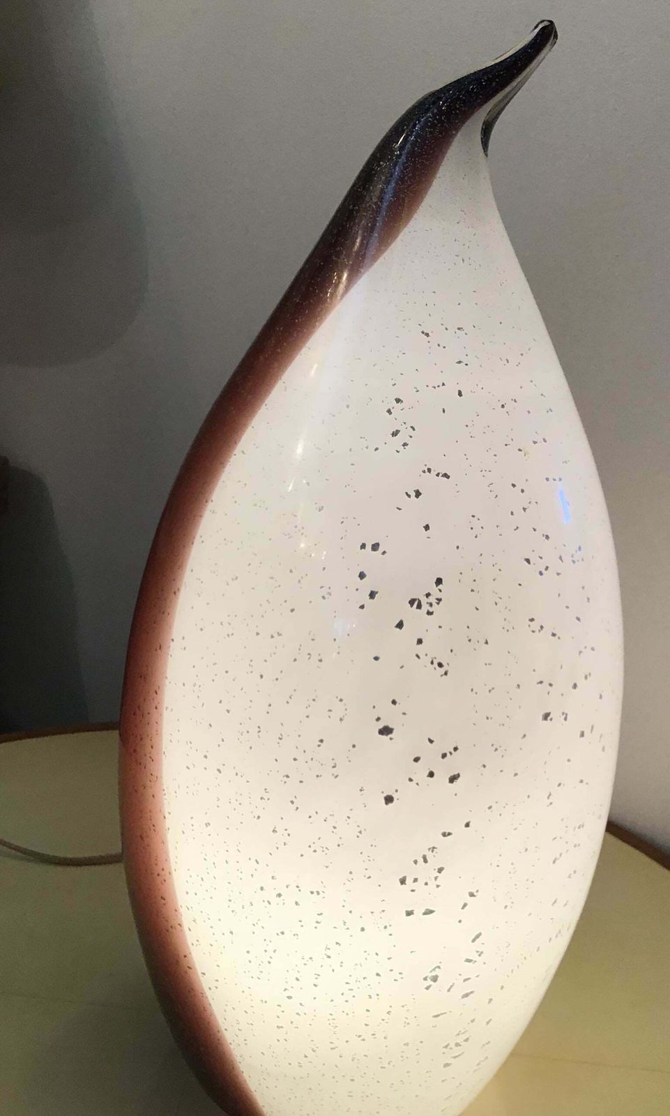 Vistosi Penguin Table Lamp Inlaid Murano Glass, 1965 photo vintage