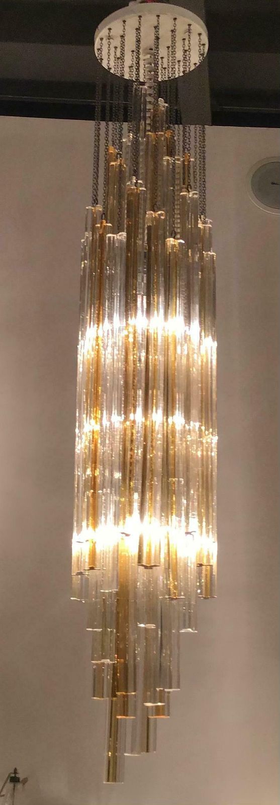 photo for sale Venini “Triloba” Murano Glass Brass Model 963, 1965, Italy