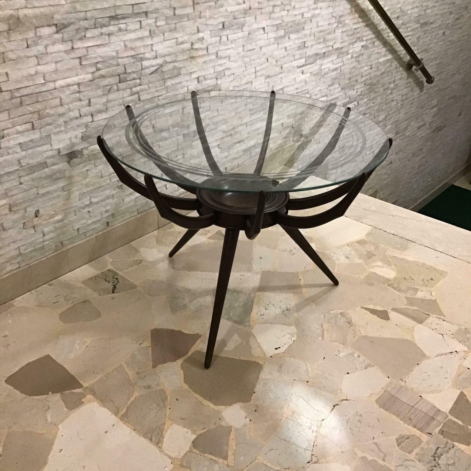 photo for sale Carlo De Carli Coffee Table Wood Glass 1950 Italy