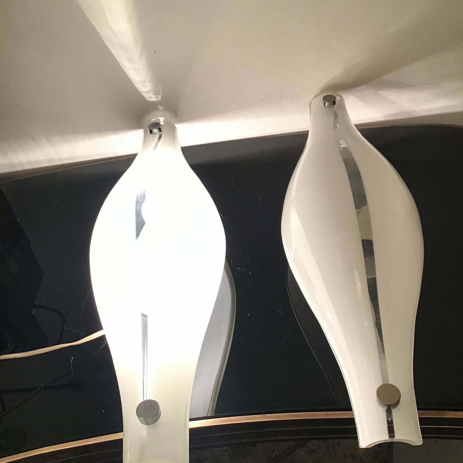 Vistosi Sconces Murano Glass Metal Crome 1960 Italy photo vinterior