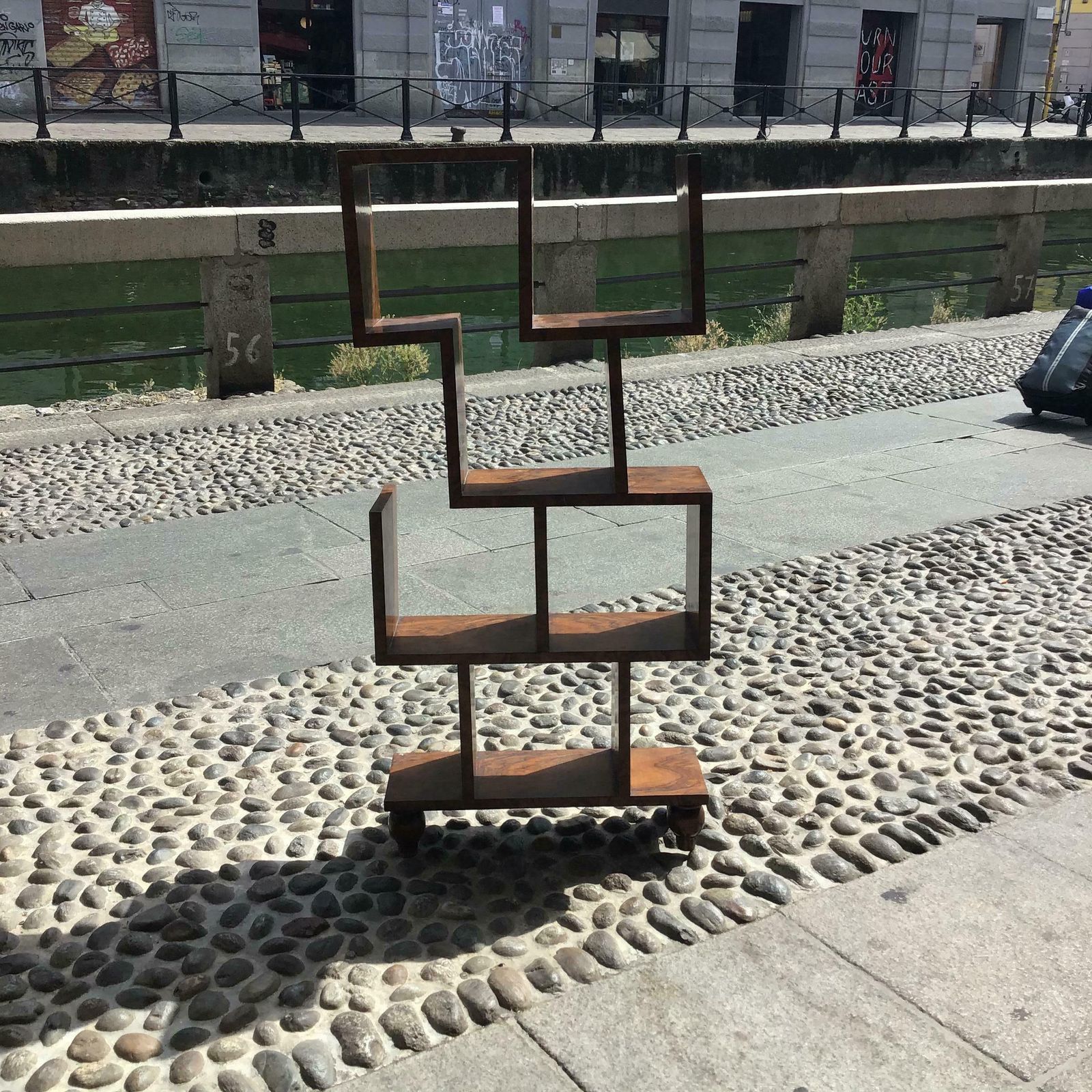 Gio Ponti Shelves Bookcase Etagere Walnut 1930 Italy photo vintage