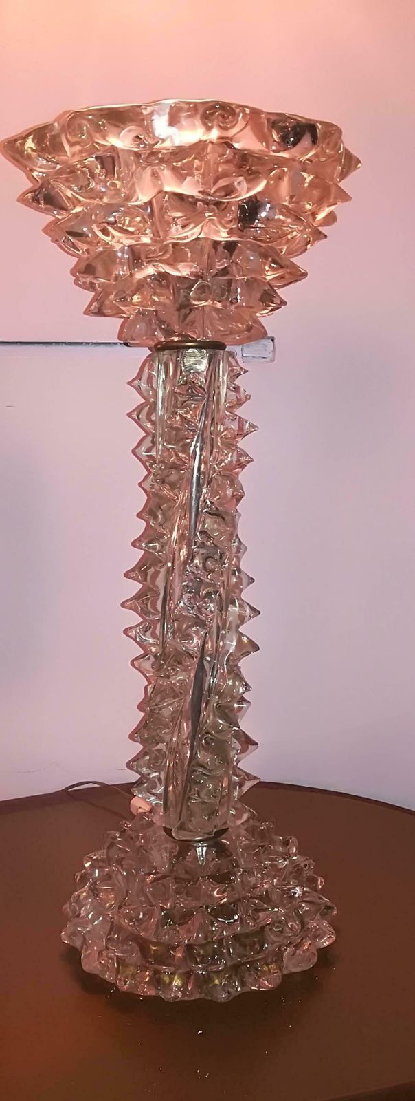 Barovier E Toso Table Lamp 1940 Murano Glass Irridescent photo Lighting