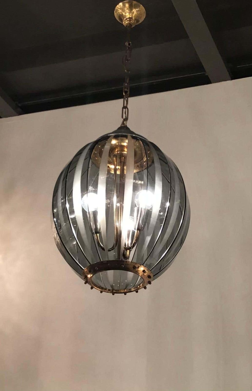 Lighting Cristal Arte Chandelier Glass Metal, 1950, Italy photo