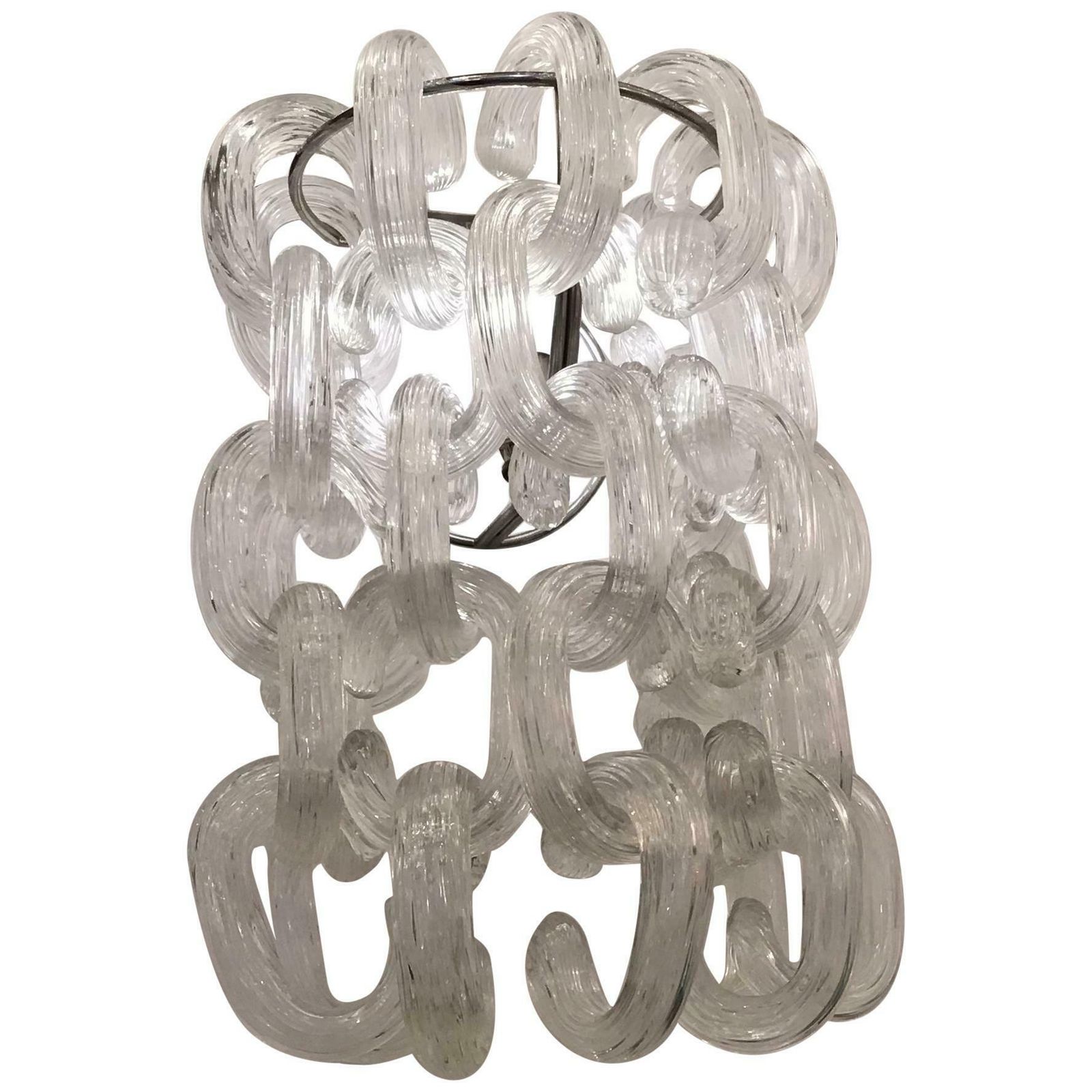 Giusto Toso Sconces Murano Glass Metal Crome, 1960, Italy