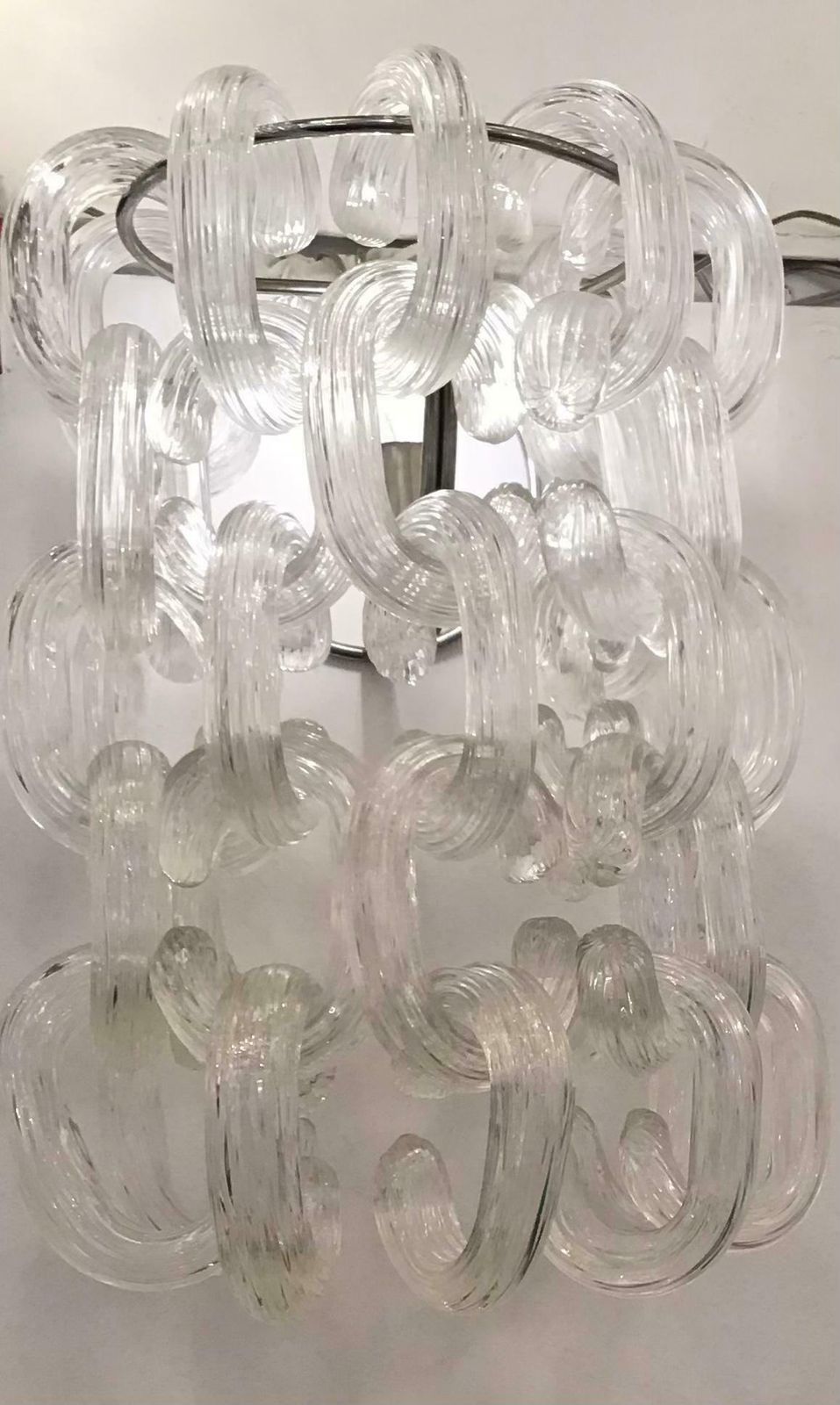 Giusto Toso Sconces Murano Glass Metal Crome, 1960, Italy photo furniture