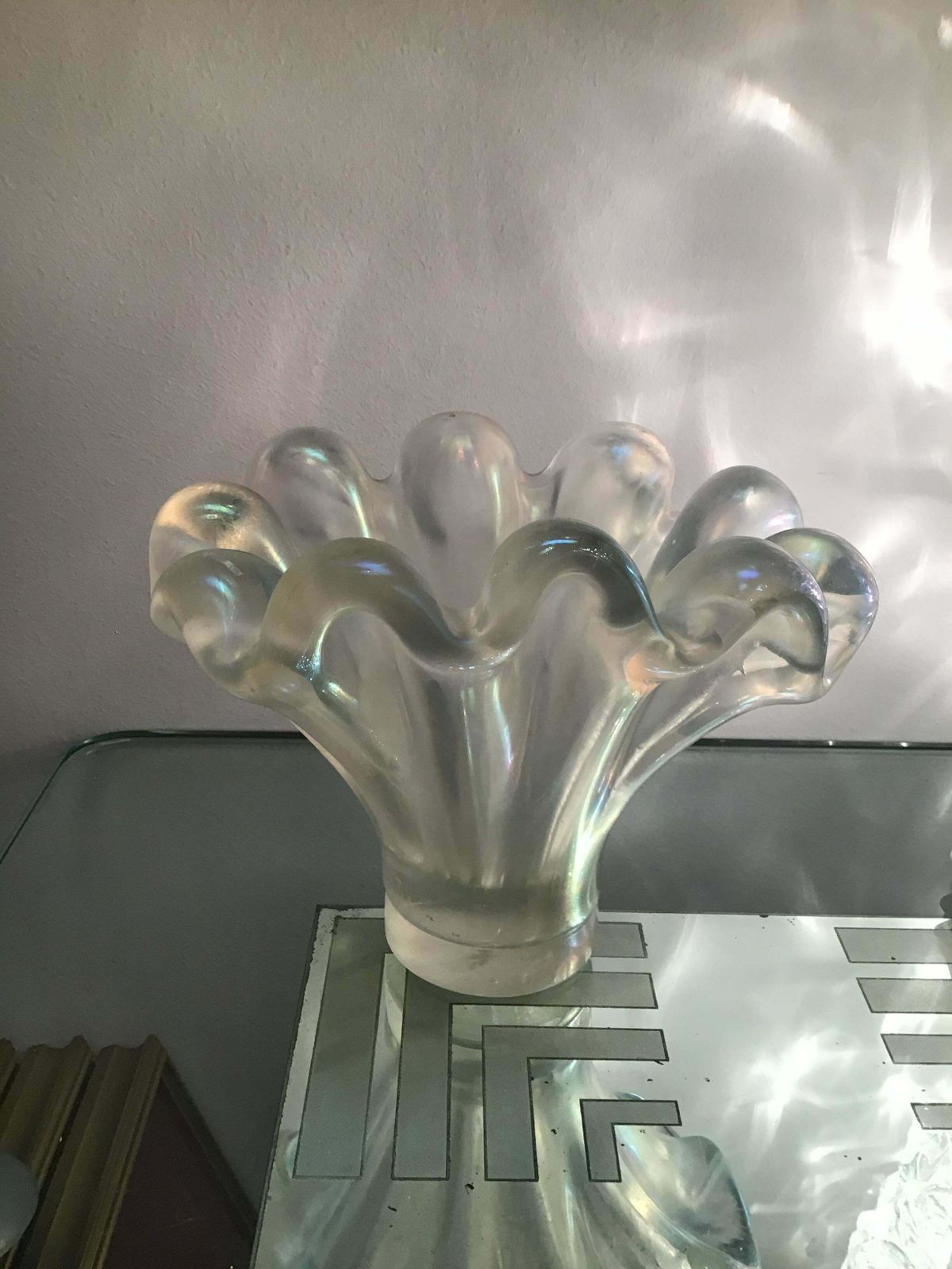 Barovier E Toso Vase /Centrepiece Murano Iridescente Glass, 1940, Italy photo for sale