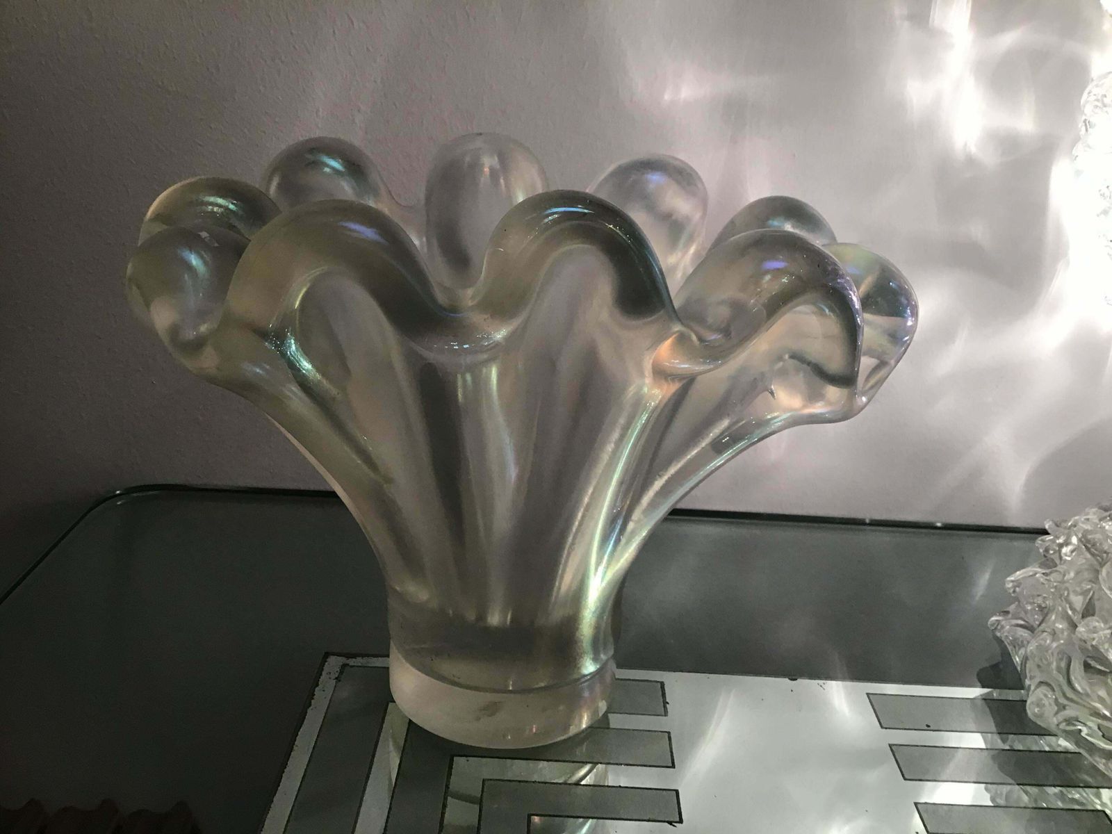 5425.0 Barovier E Toso Vase /Centrepiece Murano Iridescente Glass, 1940, Italy photo