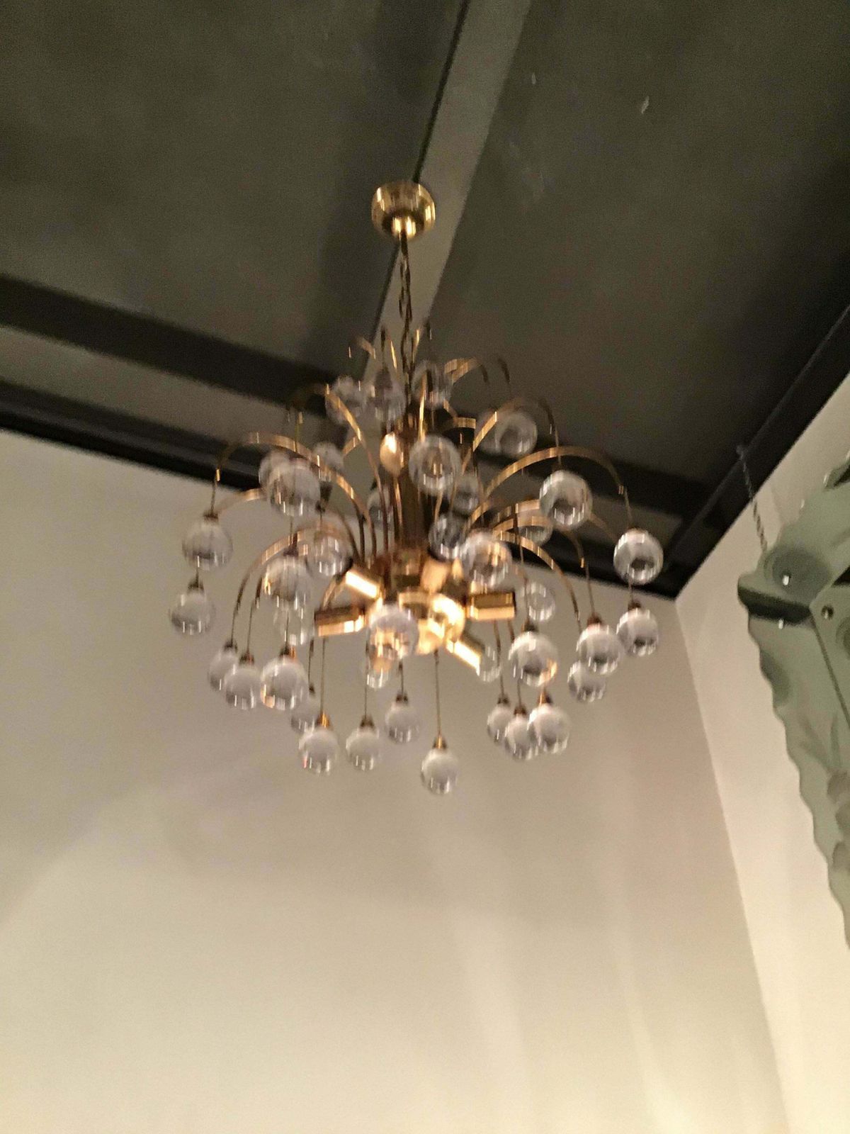 Sciolari Chandelier 6 Lights Brass Glass, 1955, Italy photo buy