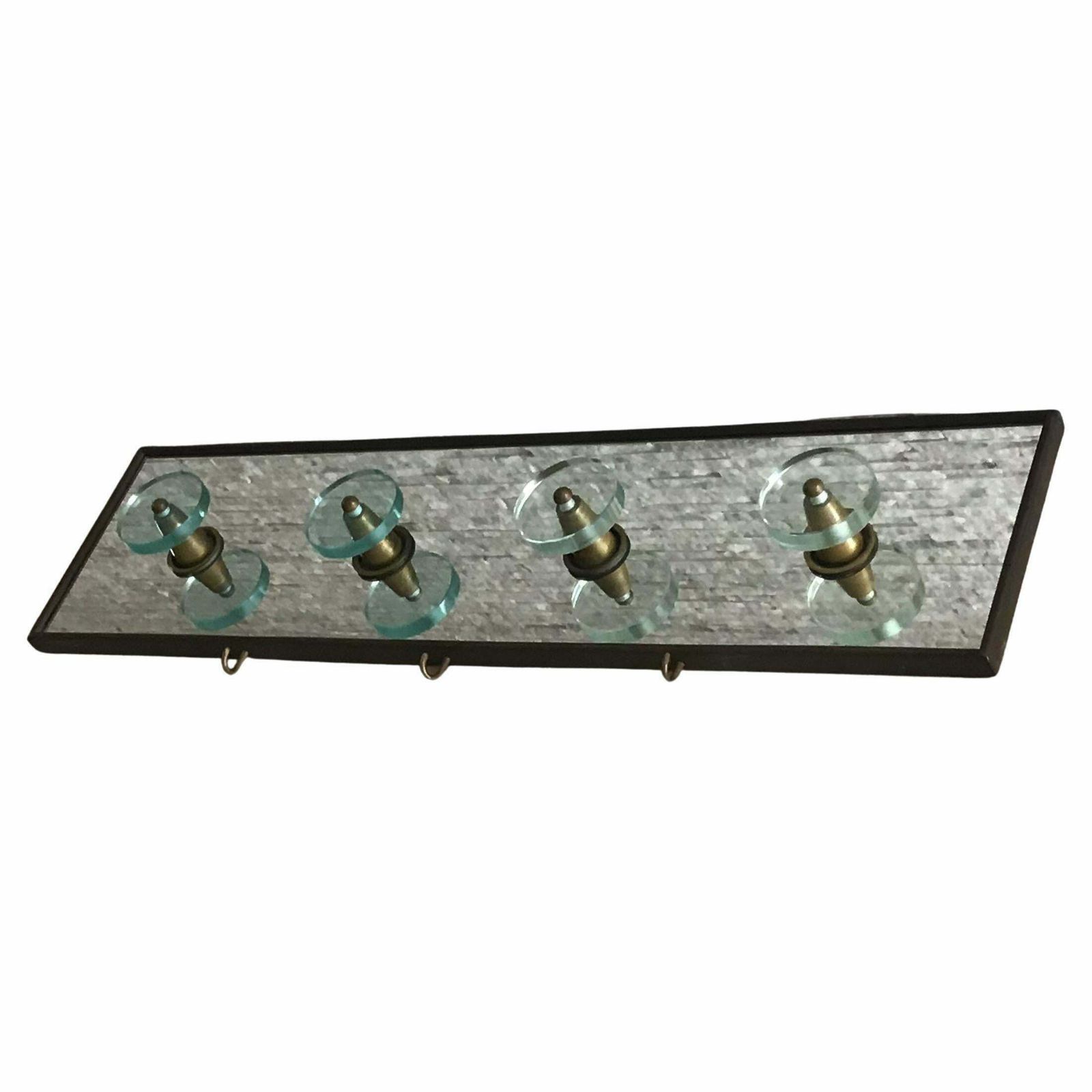 Osvaldo Borsani Clothes Hangers Brass Glass Wood 1950 Italy