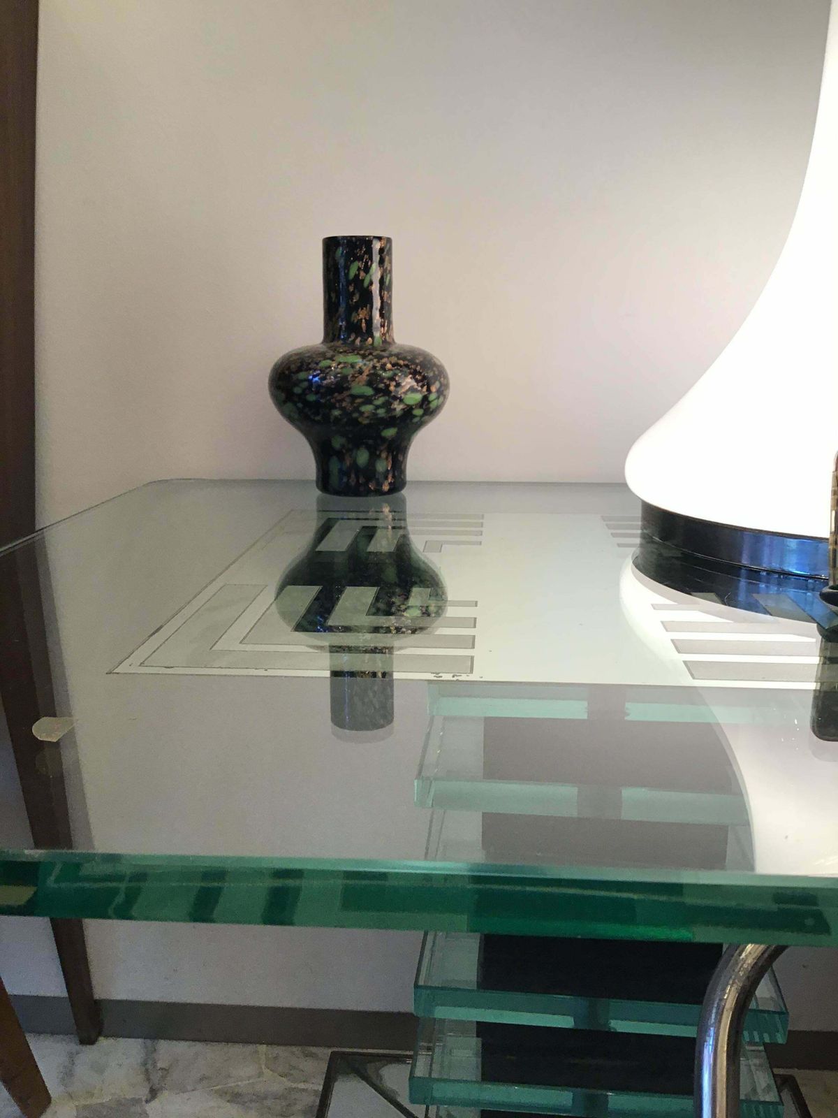photo for sale Fratelli Toso Vase Murano Glass Avventurine 1955 Italy