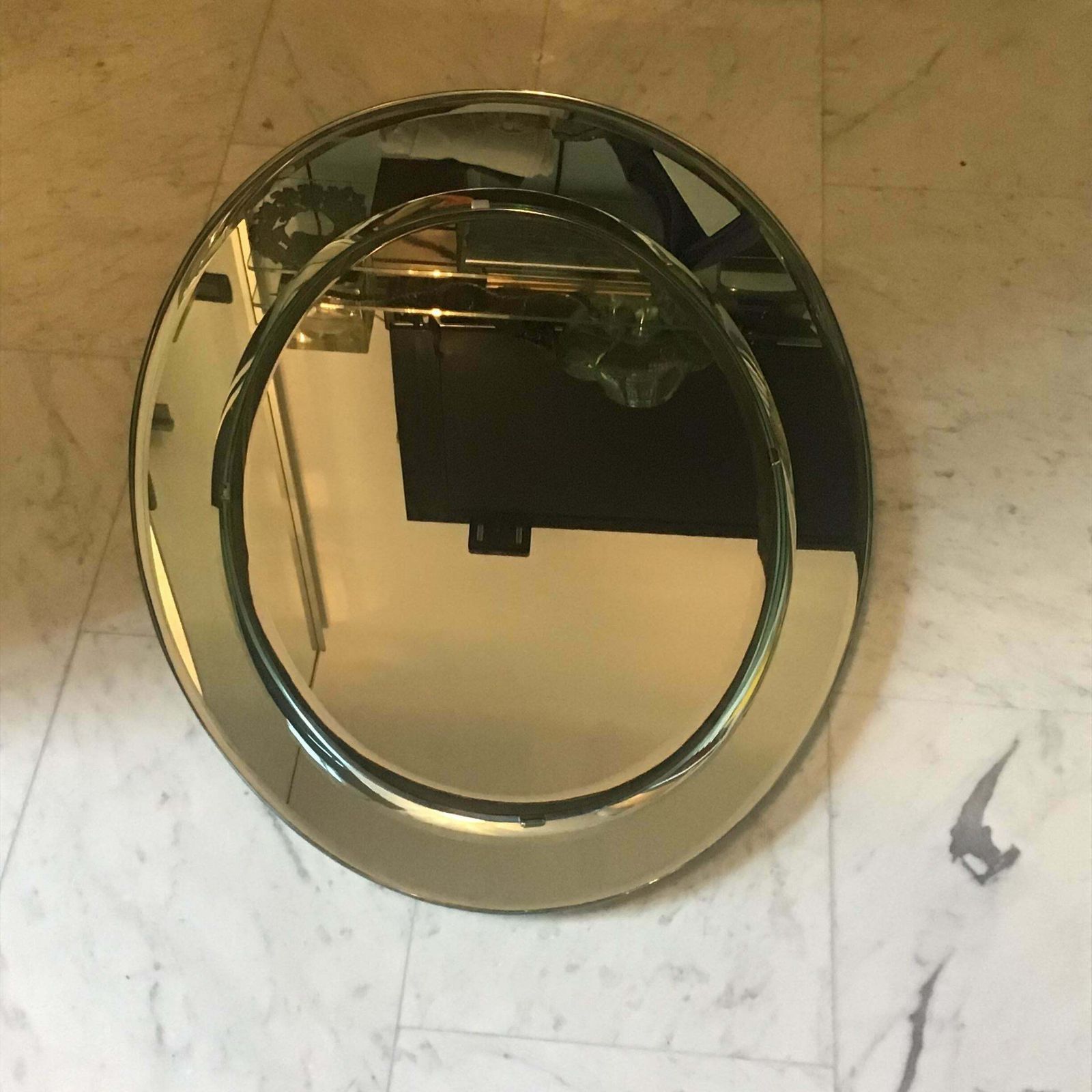 Cristal Arte Mirror Metal Crome Wood Mirrored Glass 1970 Italy photo vinterior