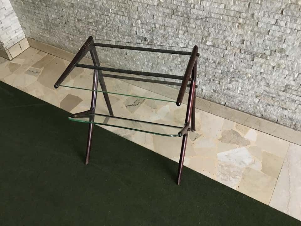 Ico Parisi Magazine Table Wood Brass, 1950, Italy photo Furniture