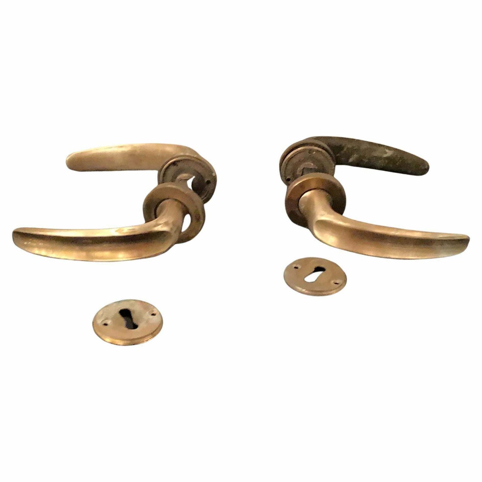 Handles N 12 Pair, Osvaldo Borsani Brass Iron 1950 Italy