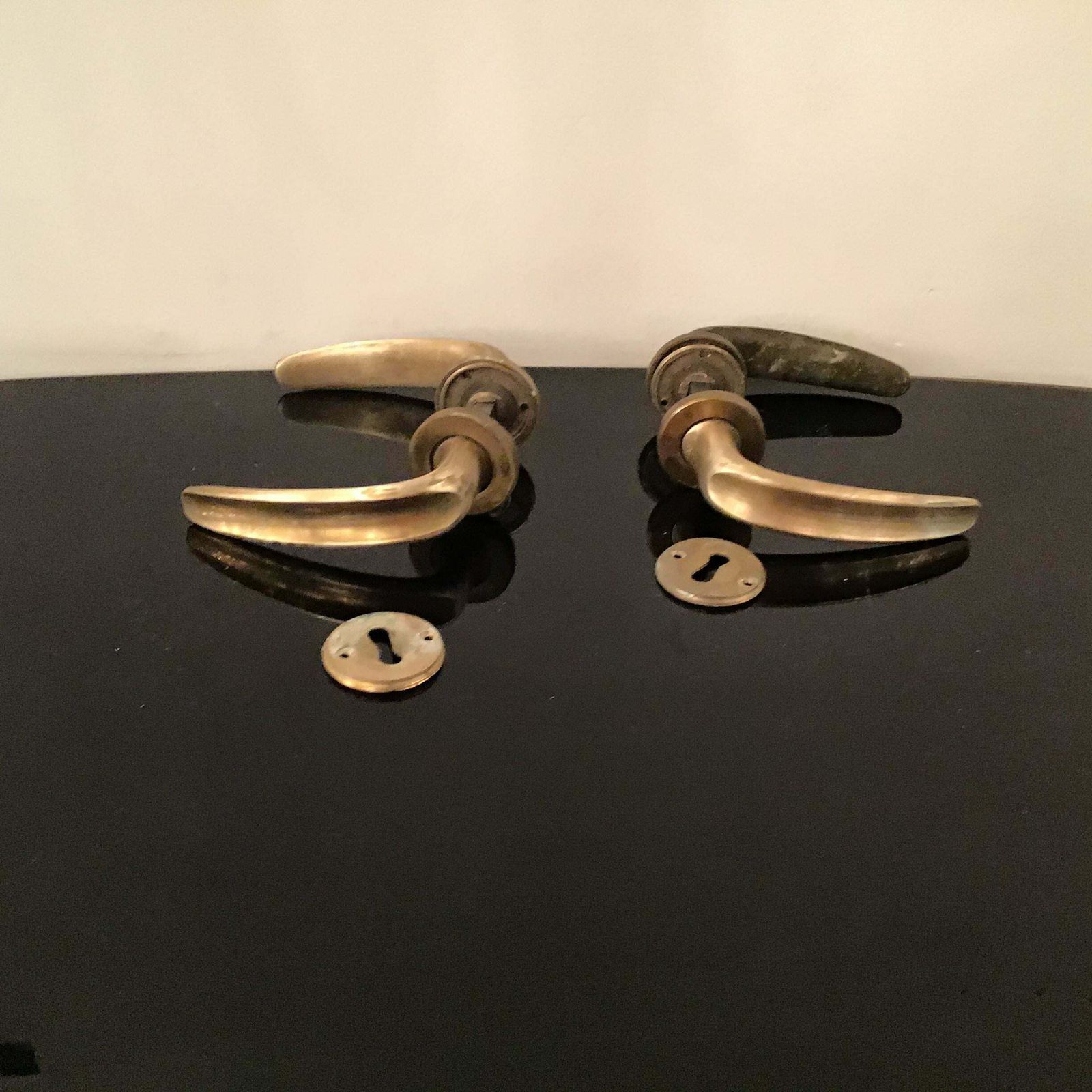 Handles N 12 Pair, Osvaldo Borsani Brass Iron 1950 Italy photo 452.0