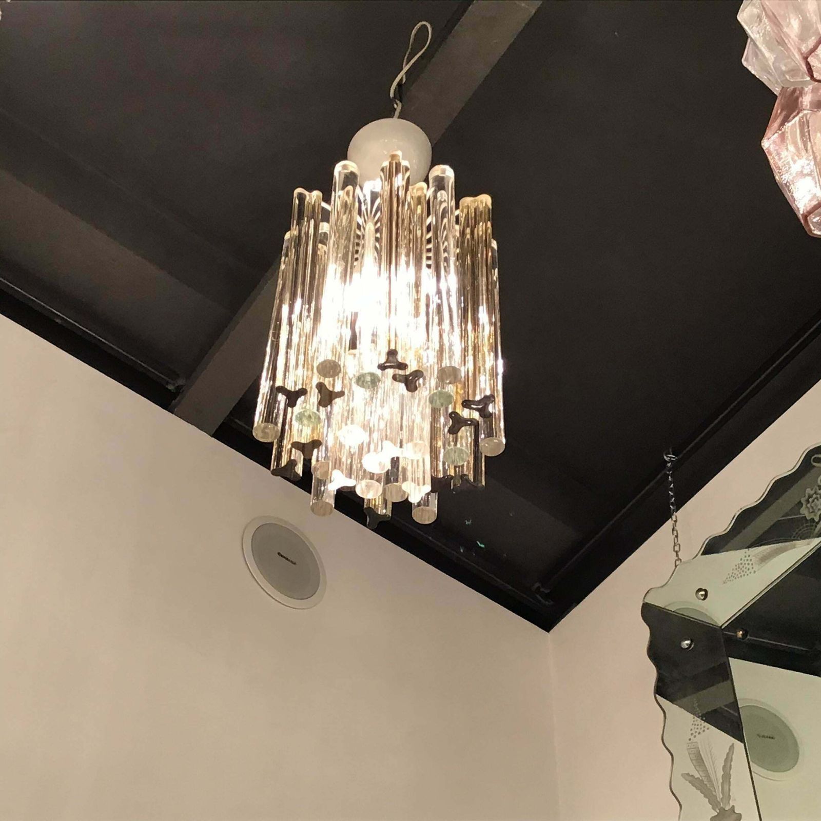 Venini Chandelier Rare Murano Glass 1955 Iron Metal Italy photo furniture