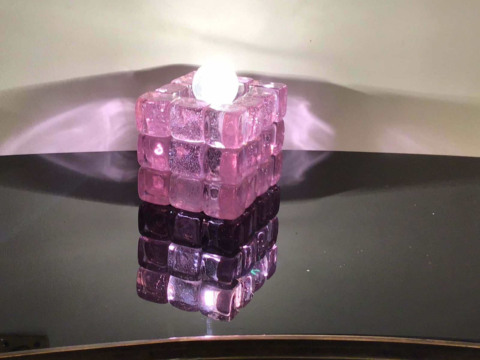 Poliarte Albano Poli Table Lamp Murano Amethyst Murano Glass 1960 Italy photo vinterior
