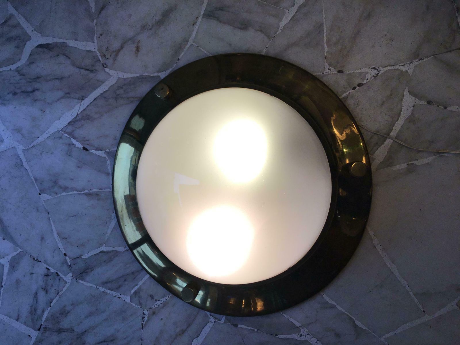 photo furniture Azucena Luigi Caccia Dominioni Ceilling Light/Sconce Brass Glass 1950 Italy