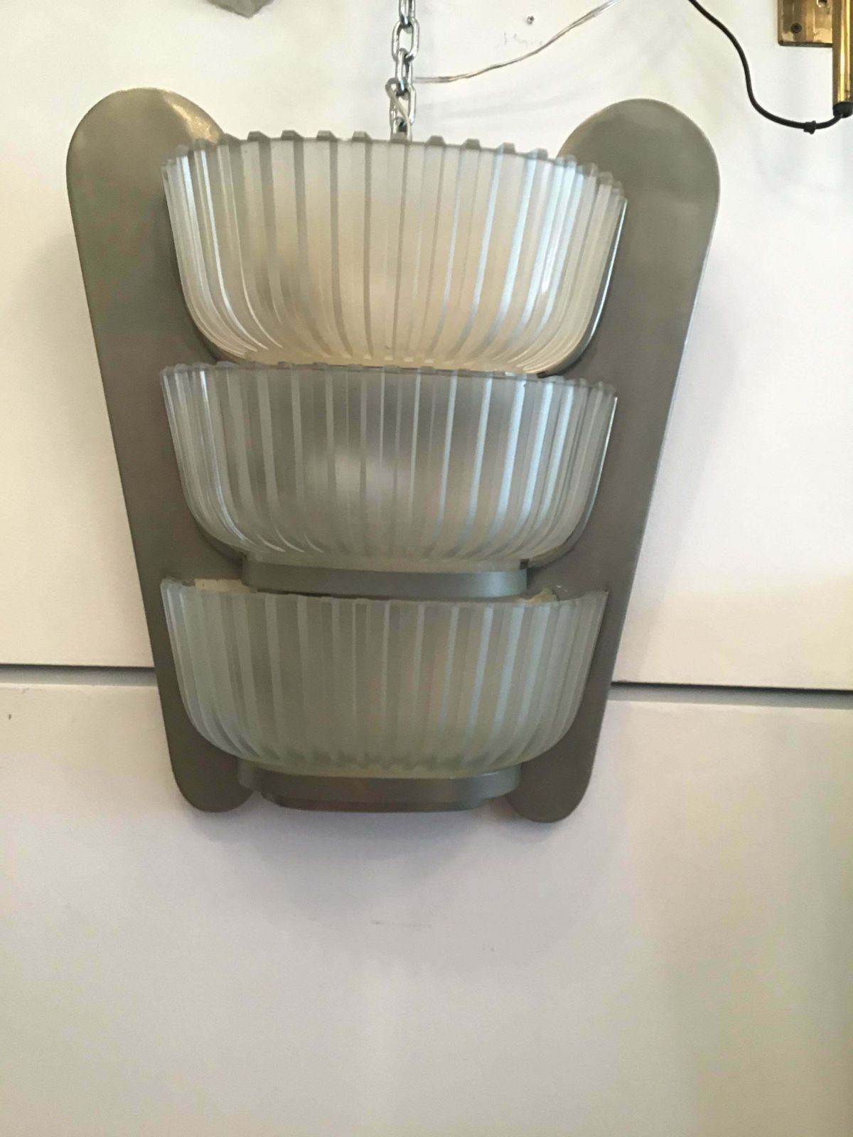 Lighting Seguso Applique 1930 Glass Metal Crome, Italy photo