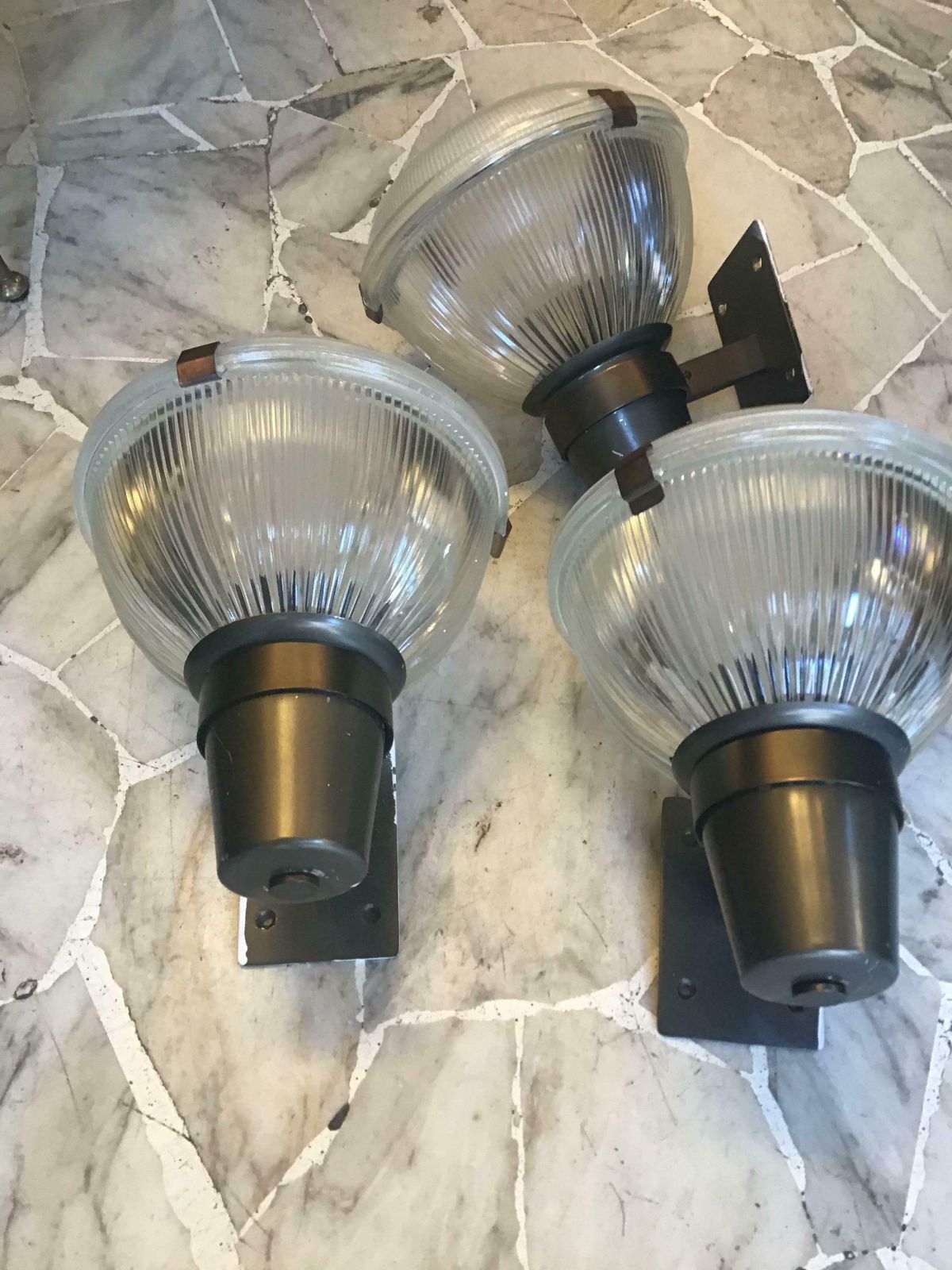 Ignazio Gardella Azucena Sconces Brass Glass Burnished Brass 1960 Italy photo buy
