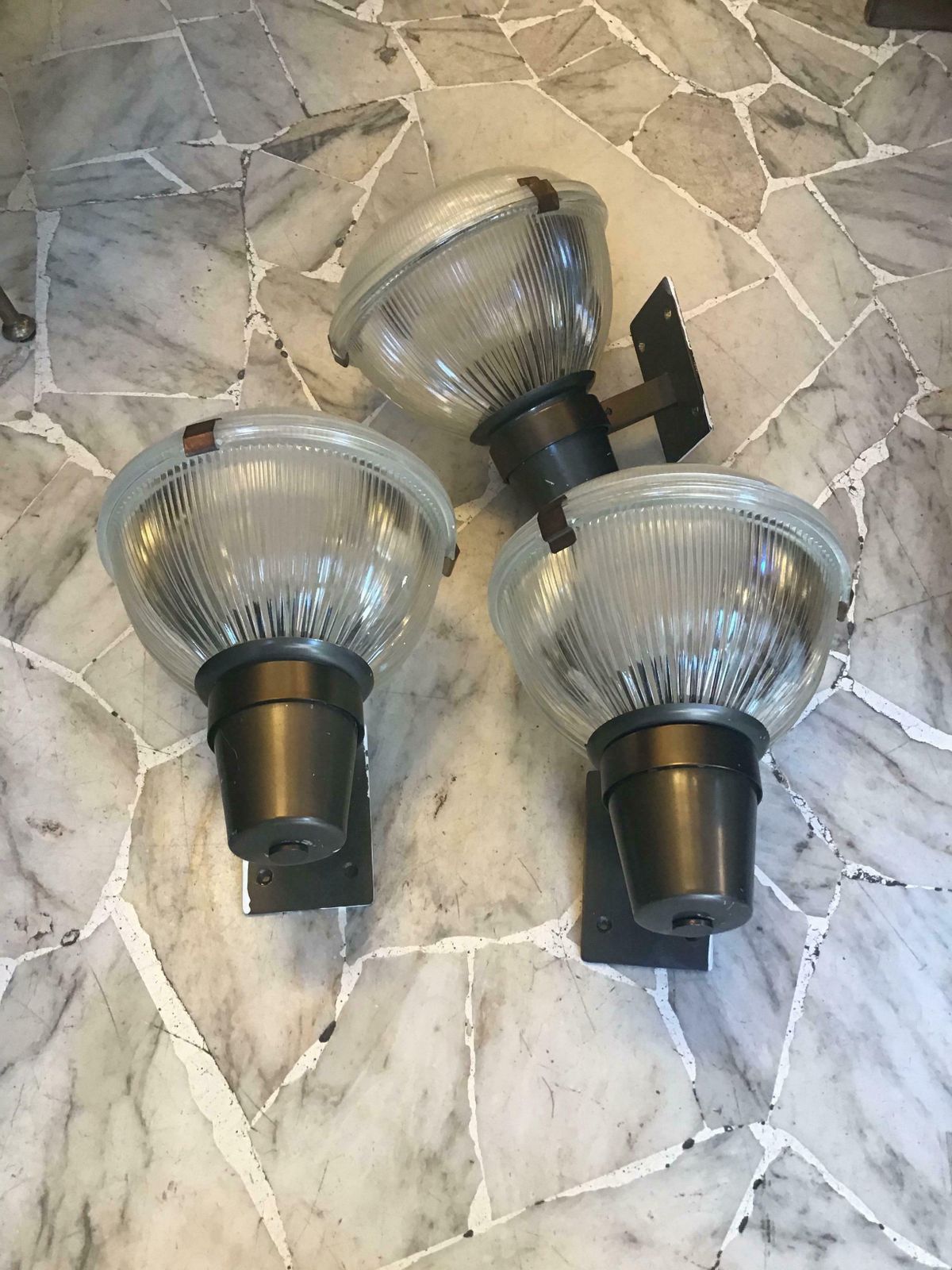 photo for sale Ignazio Gardella Azucena Sconces Brass Glass Burnished Brass 1960 Italy