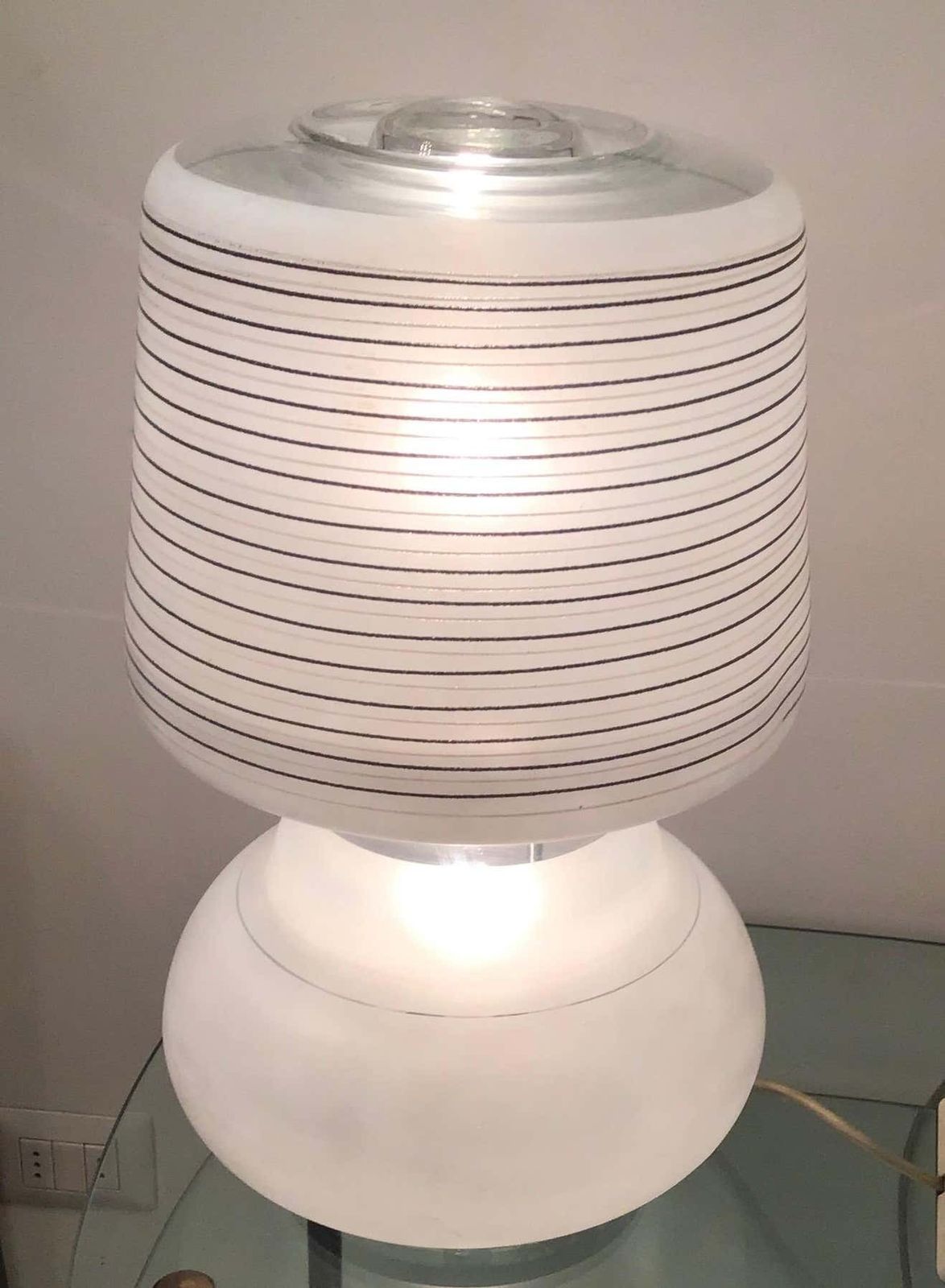 Cristal Arte Table Lamp Glass Metal, 1970, Italy photo Lighting