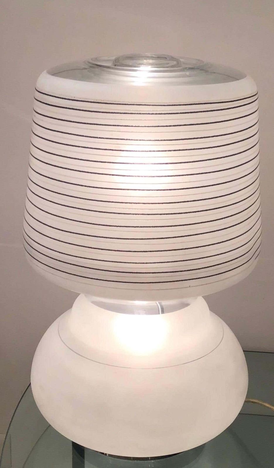 Cristal Arte Table Lamp Glass Metal, 1970, Italy photo buy