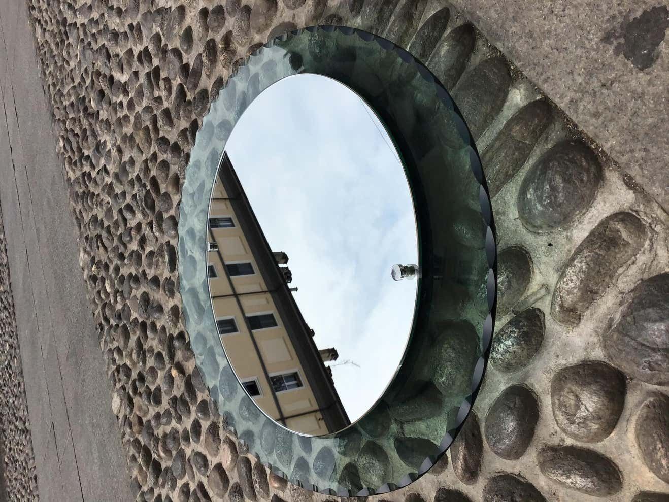 3164.0 Cristal Arte Mirror Glass Metal Crome Iron 1950, Italy photo