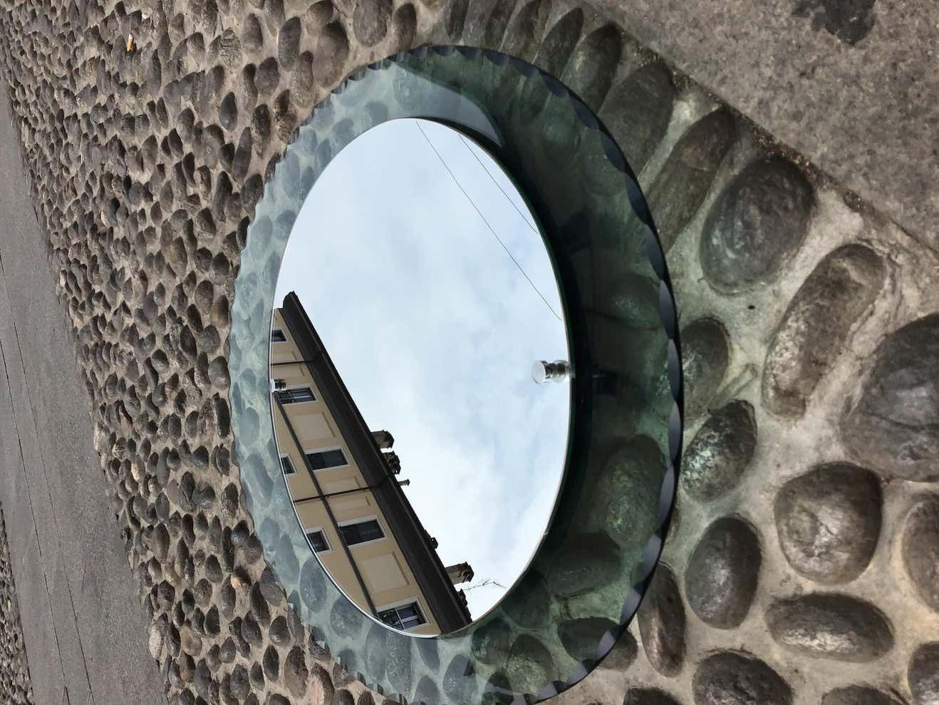 photo vintage Cristal Arte Mirror Glass Metal Crome Iron 1950, Italy