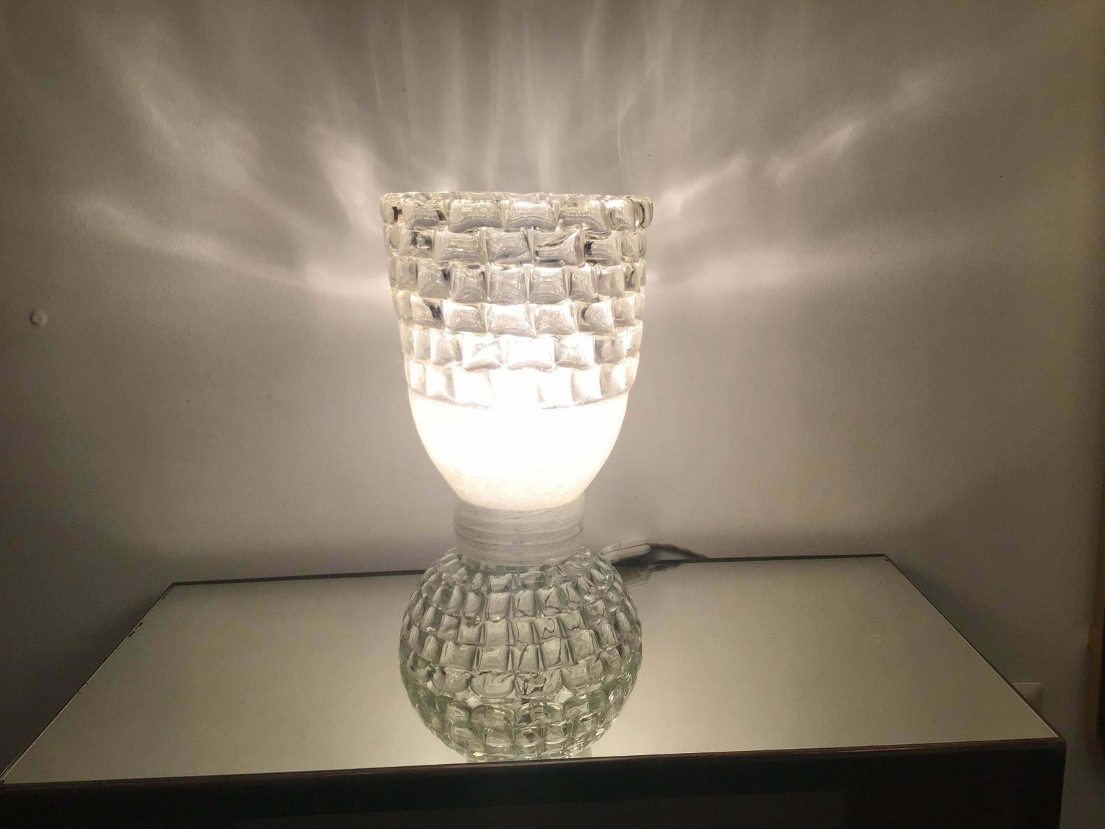 Barovier E Toso Table Lamp Murano Glass 1940 Italy photo for sale