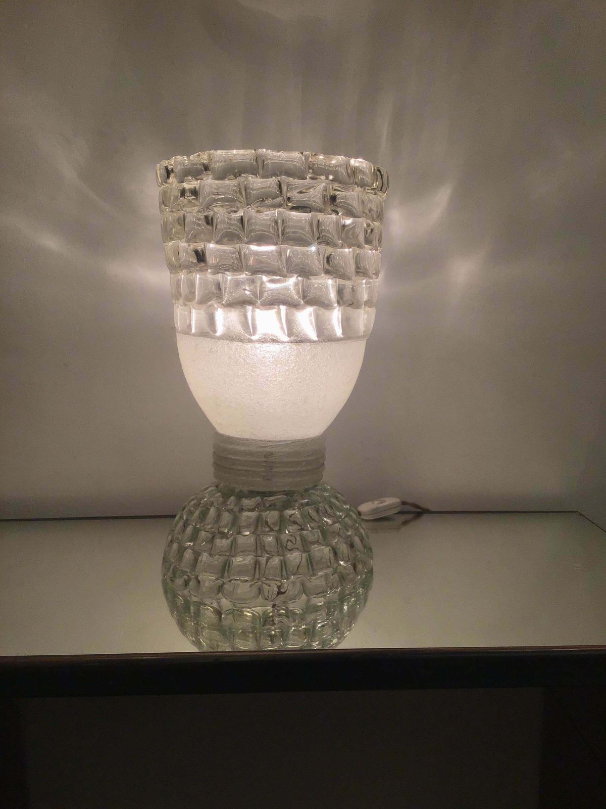 Barovier E Toso Table Lamp Murano Glass 1940 Italy photo vintage