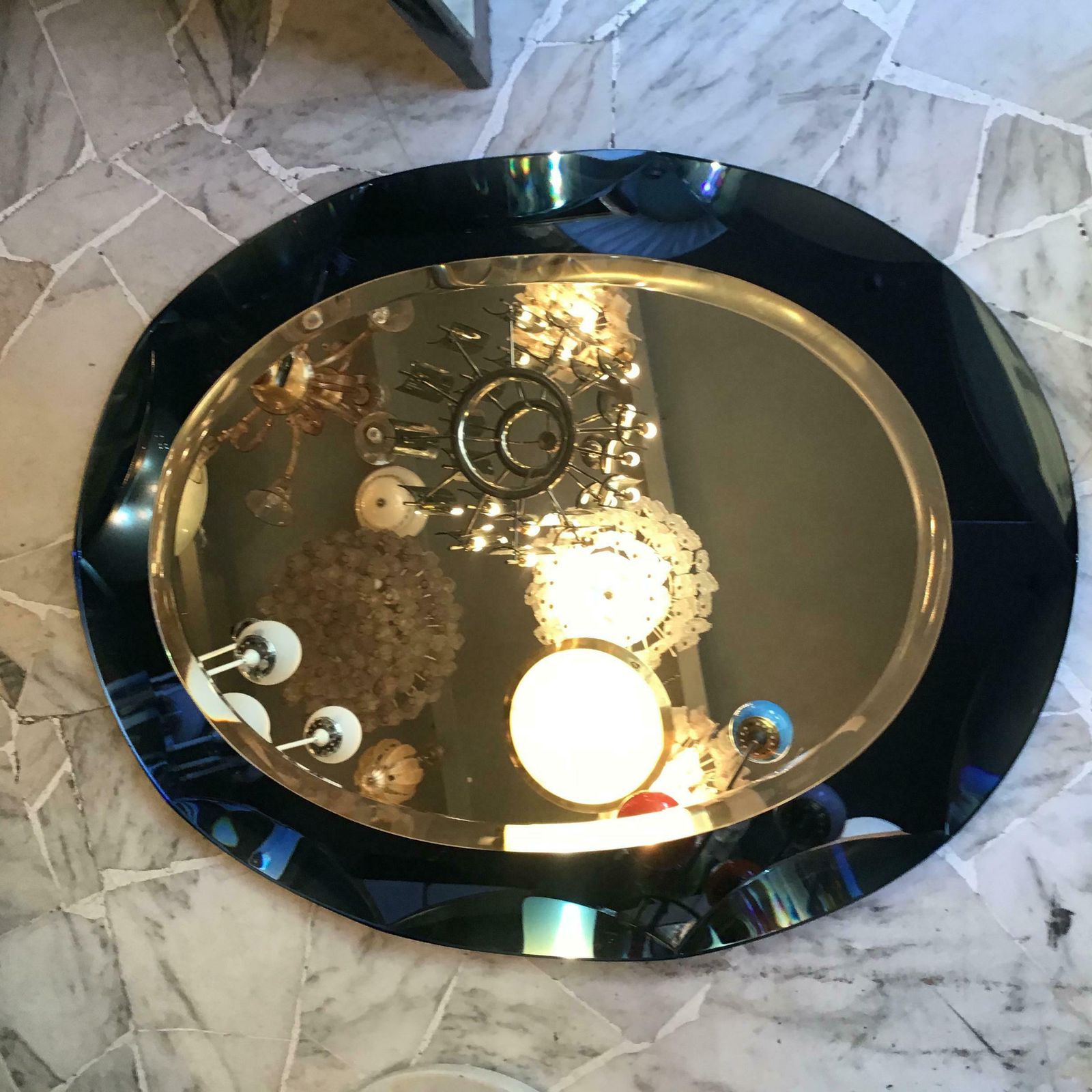 photo vinterior Cristal Arte Mirror Glass Mirror Iron 1950 Italy