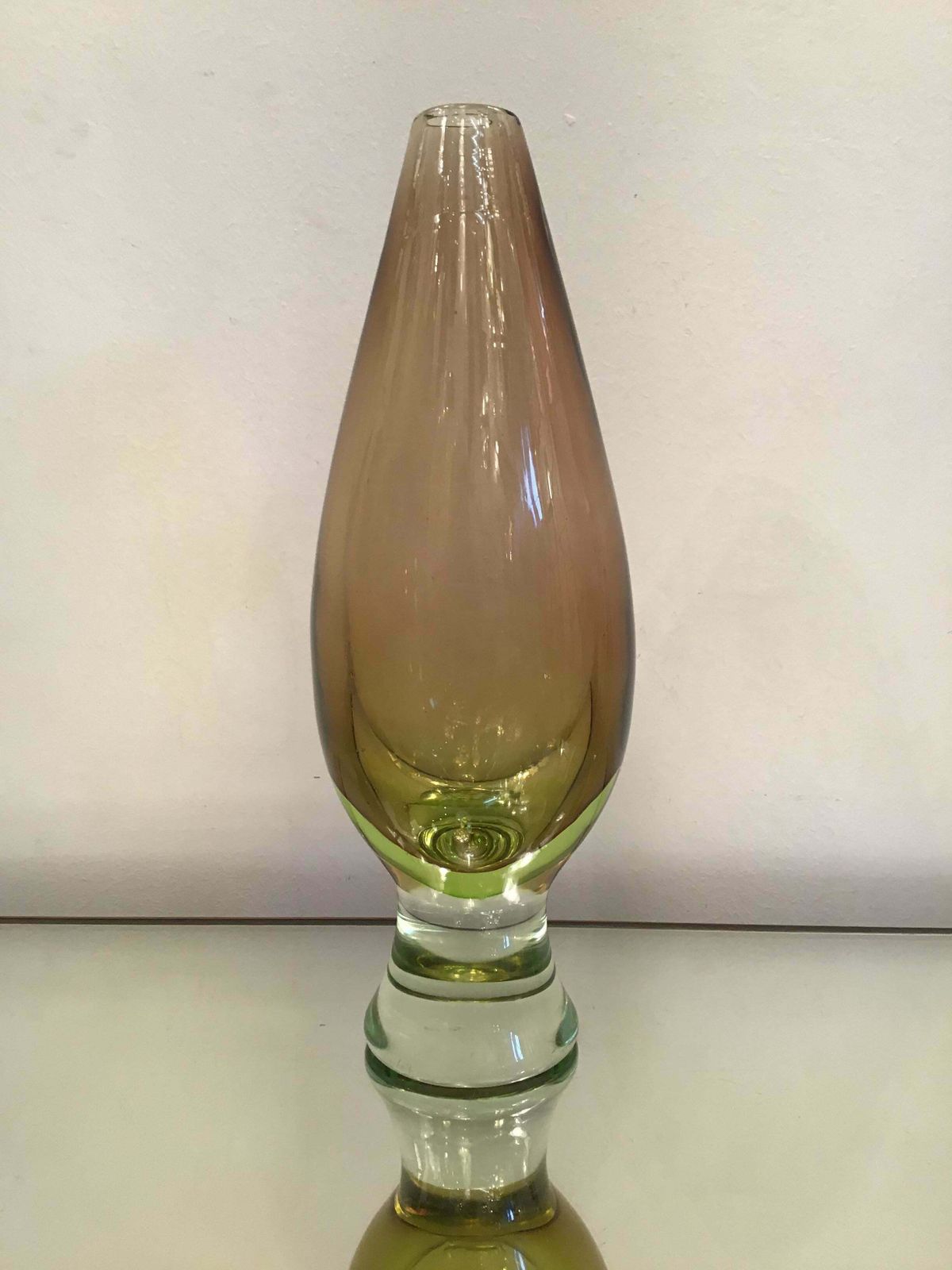 Seguso Vase Murano Glass, 1950, Italy photo vintage