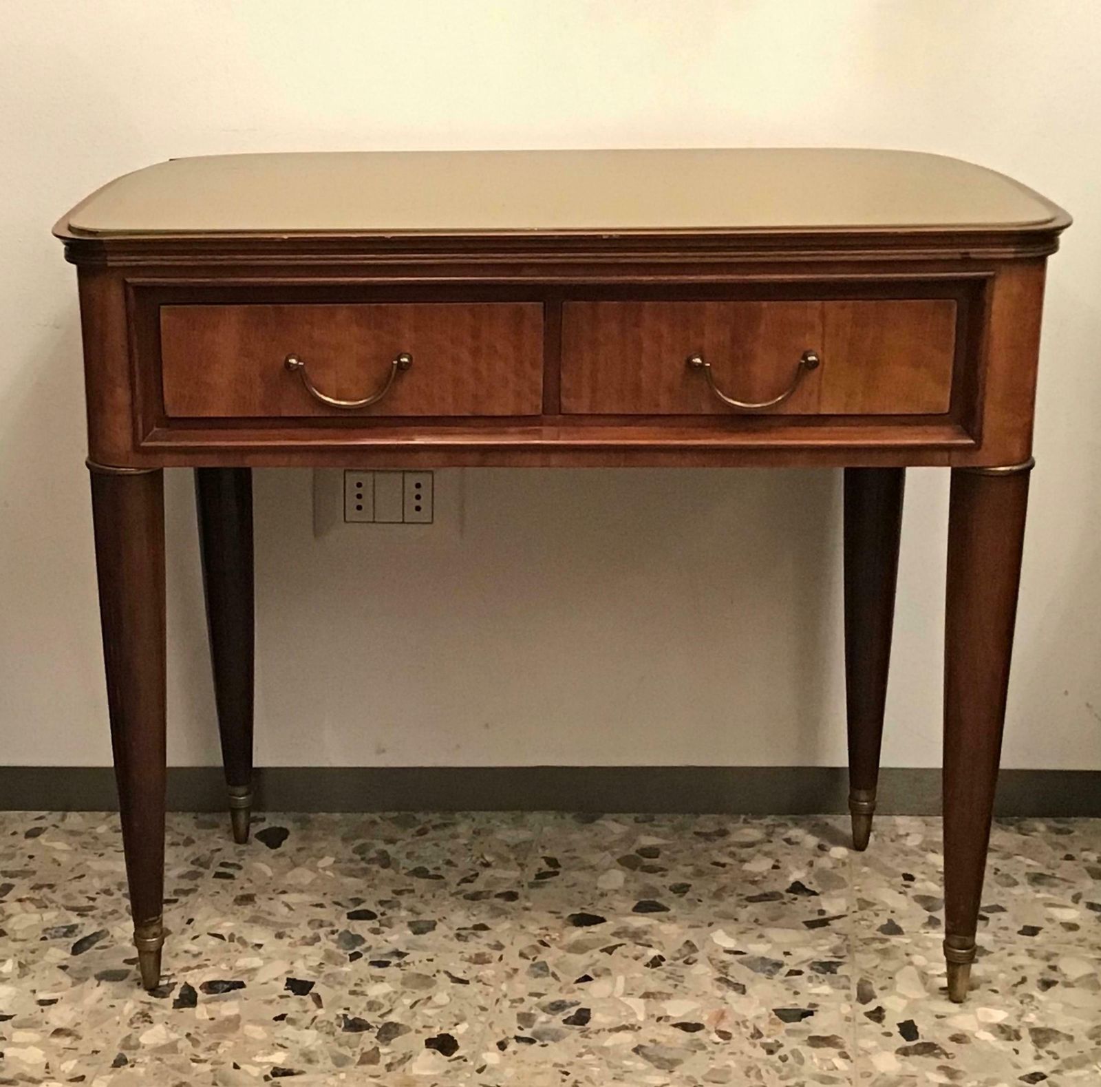 Paolo Buffa Bedside Tables Wood Brass 1940 Italy photo buy
