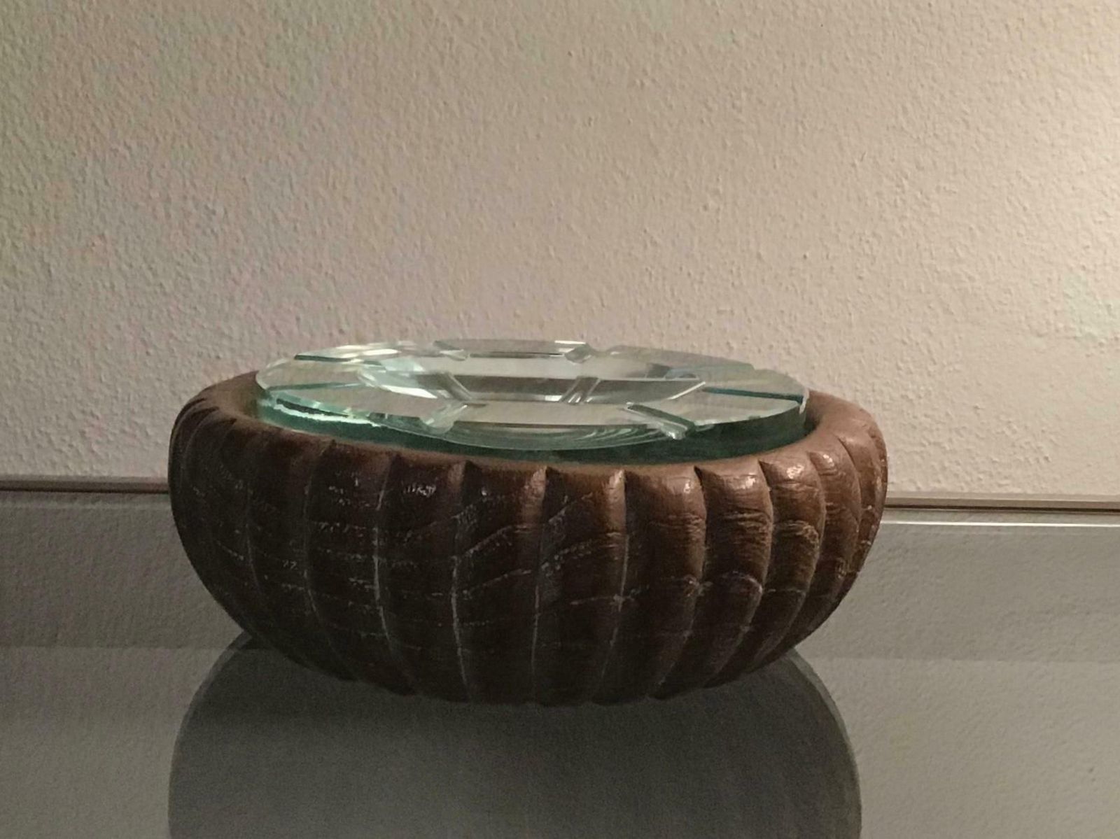 Fontana Arte Box/Empty Pockets/Ashtray Glass Wood, 1950, Italy photo furniture