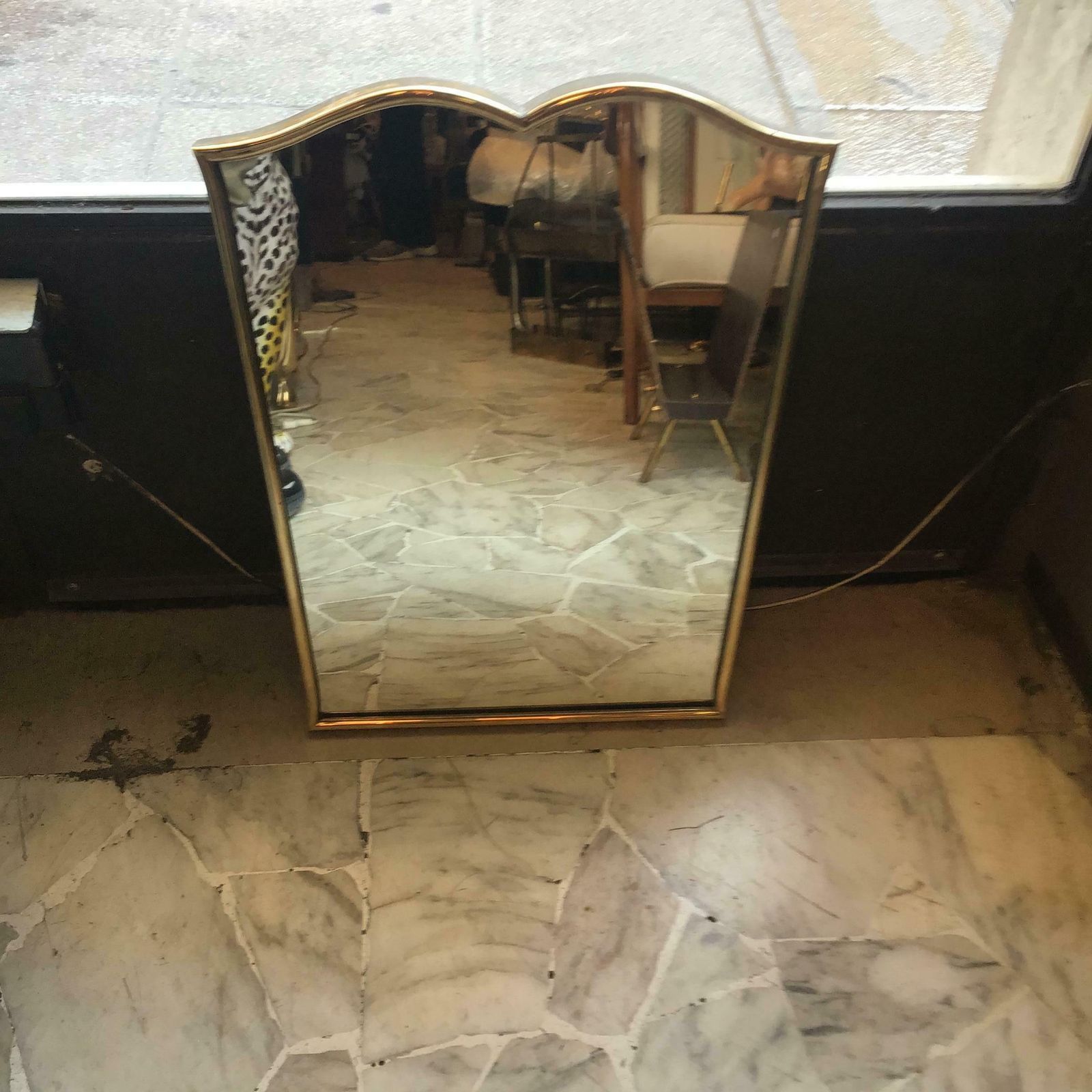 Fontana Arte “Gio Ponti” Mirror Brass Wood Mirrored Glass, 1950, Italy photo 2260.0