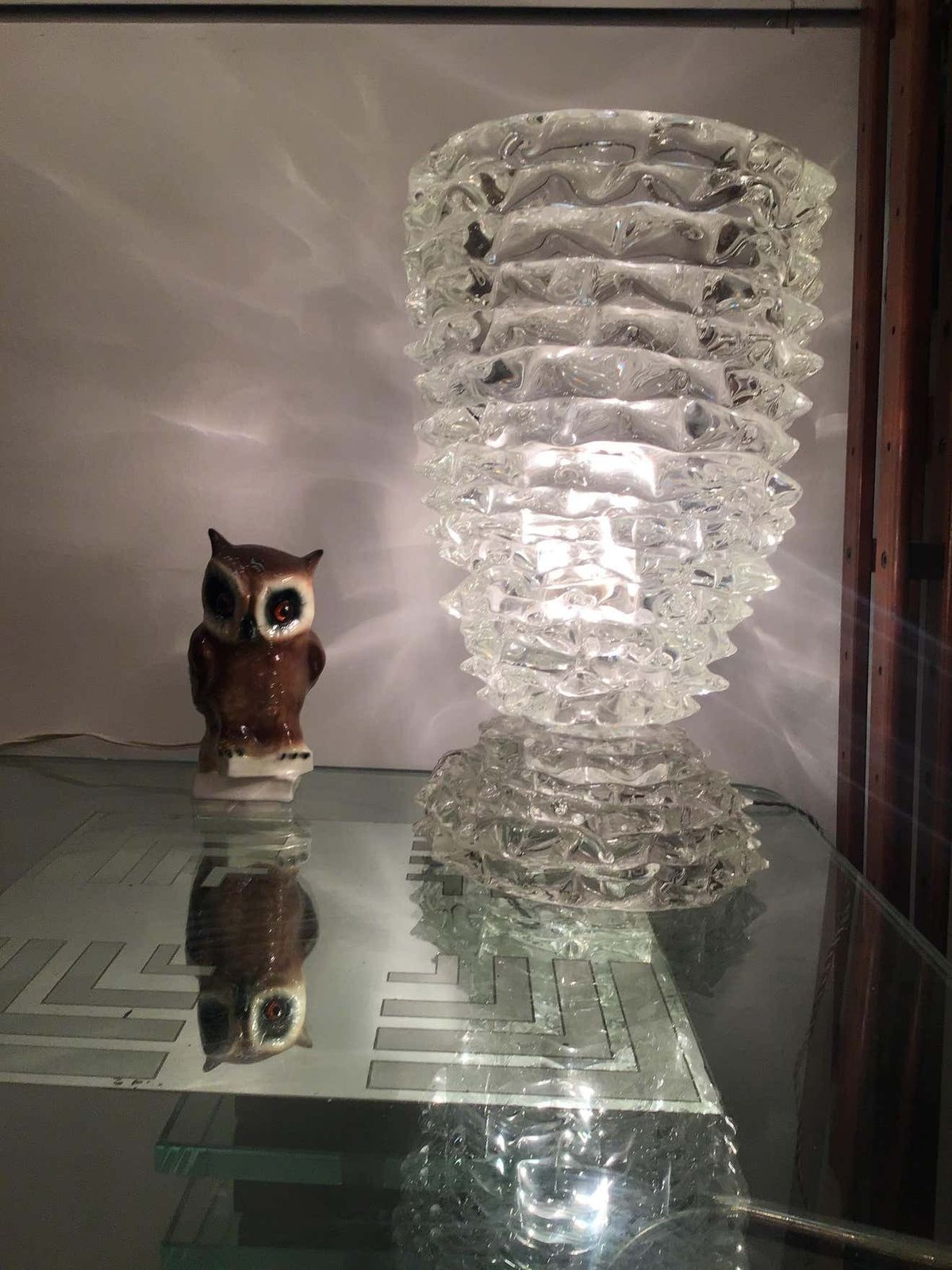 Veilleuse “Capodimonte “ Owl 1950 Italy photo furniture