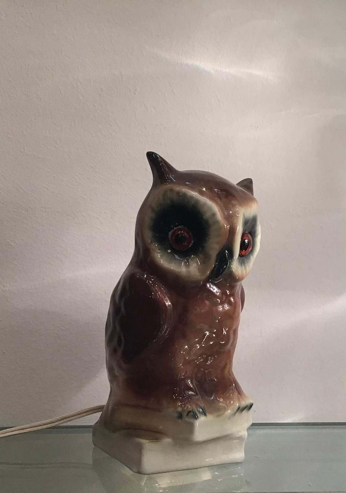Veilleuse “Capodimonte “ Owl 1950 Italy photo vinterior