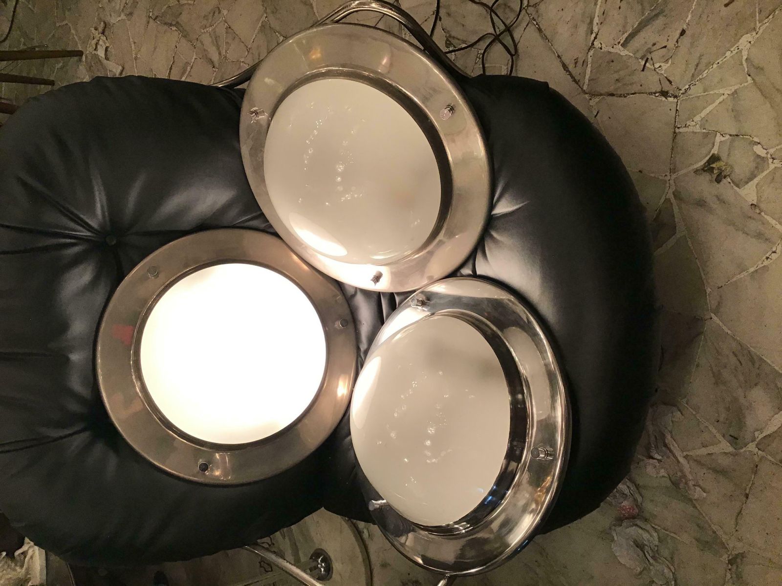 Azucena Sconces/Ceilling Light Metal Crome Glass 1950 Italy photo furniture