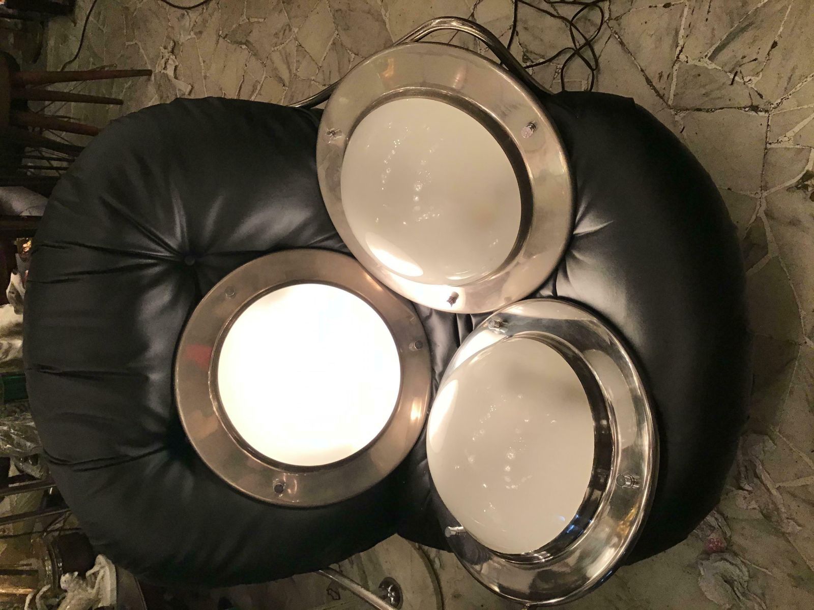 Azucena Sconces/Ceilling Light Metal Crome Glass 1950 Italy photo Lighting