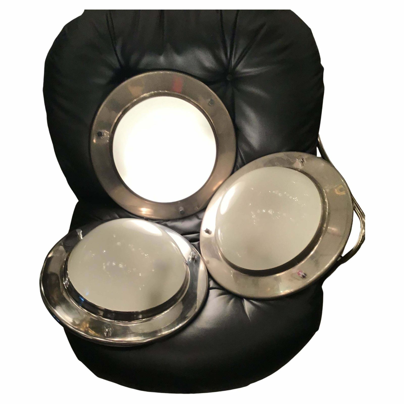 1356.0 Azucena Sconces/Ceilling Light Metal Crome Glass 1950 Italy photo