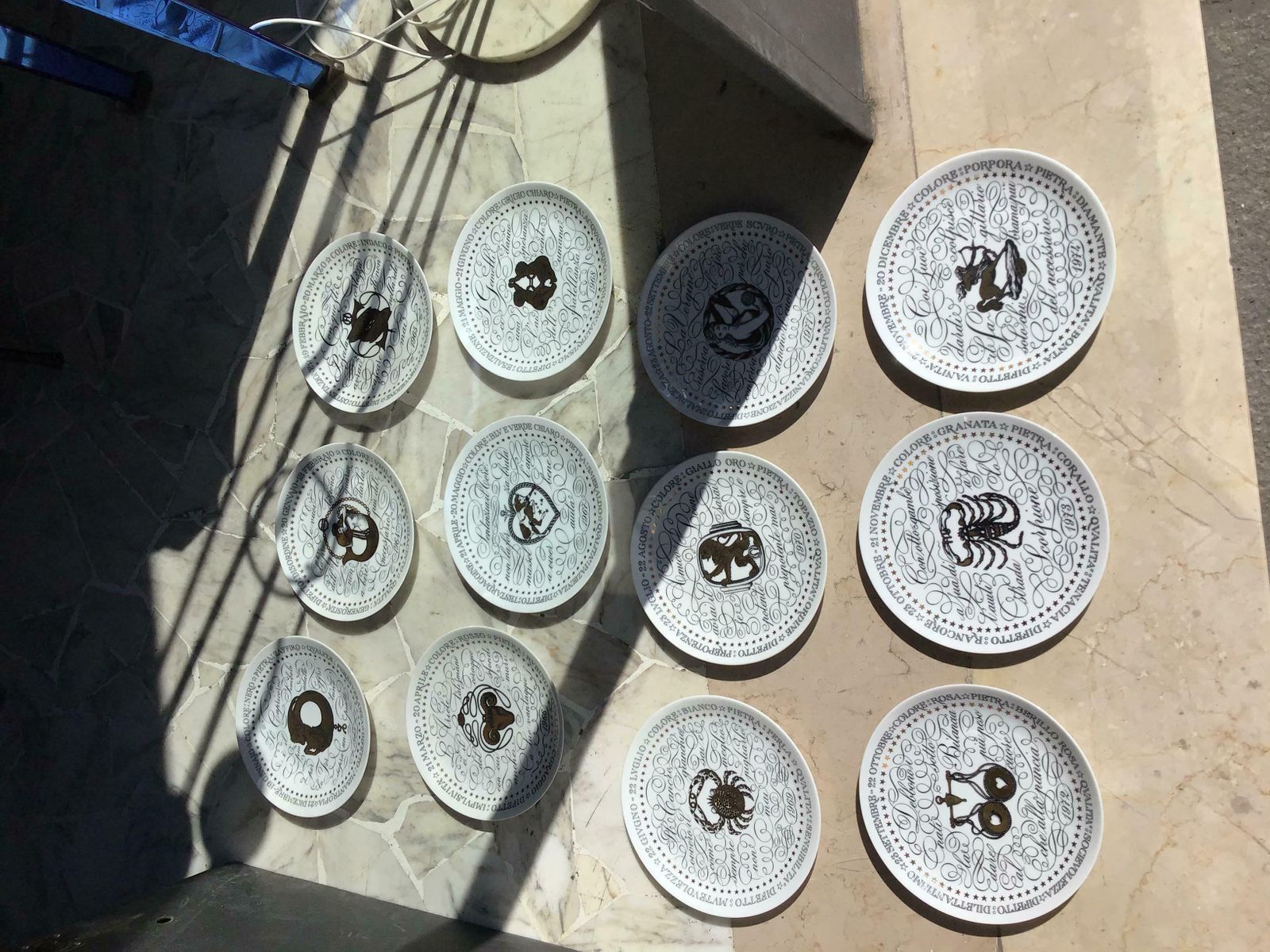 Piero Fornasetti Complete Zodiac Signs From 1963 1974 Porcelain Italy photo Home Decor