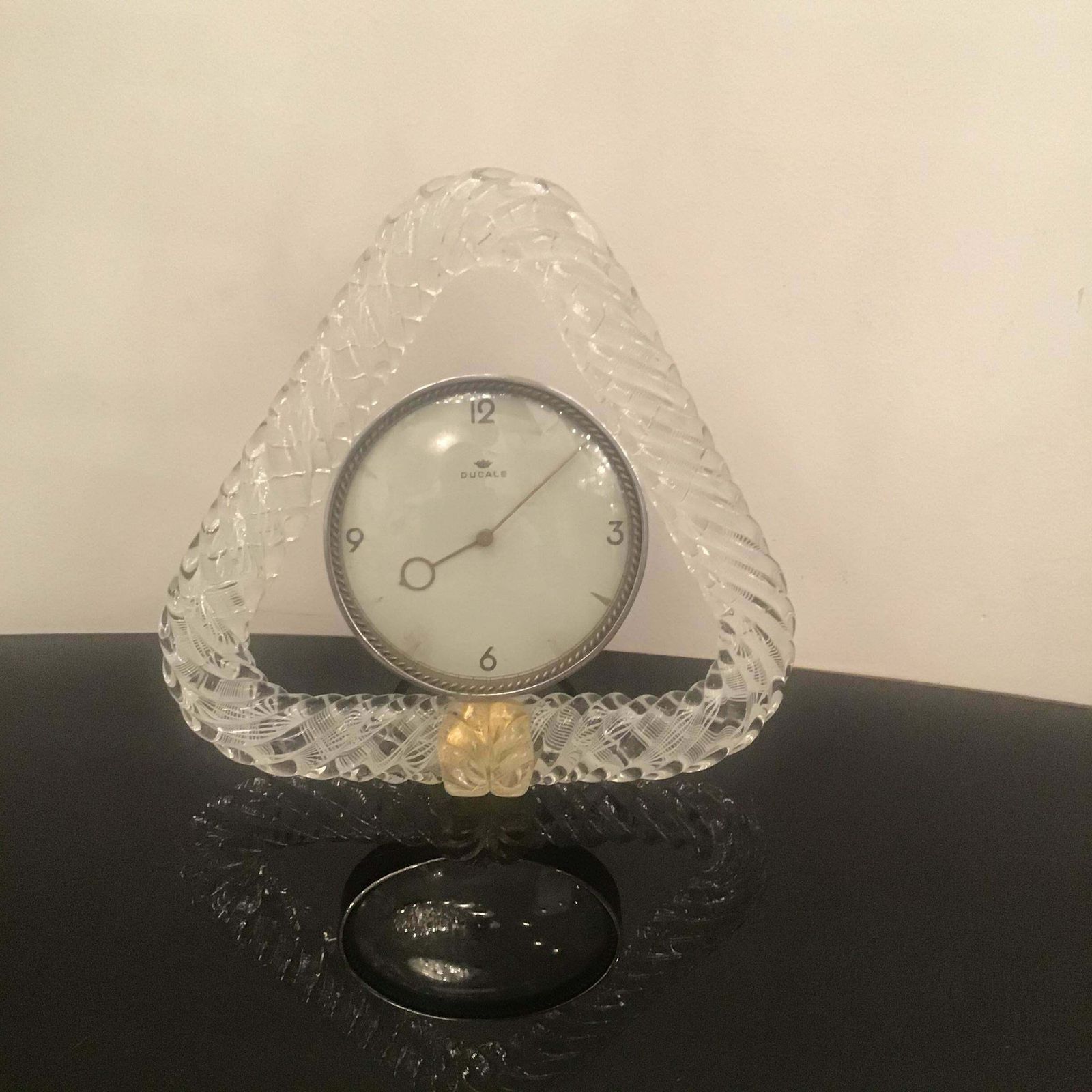 Seguso “ Zanfirico “ Wake Up” Murano Glass Metal Crome, 1950, Italy photo vintage
