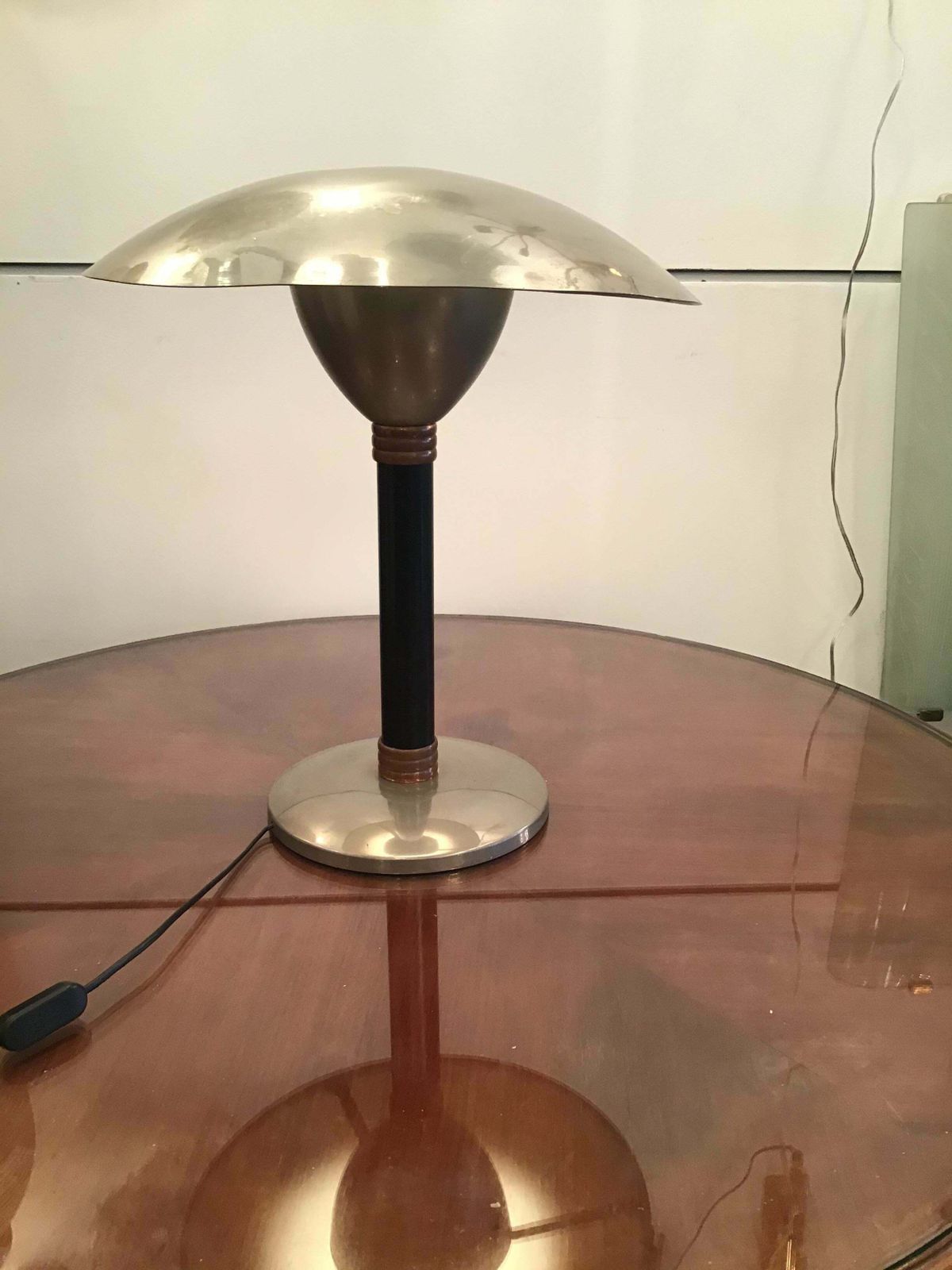 2170.0 Stilnovo Style Table Lamp Chromed Metal And Copper 1960 Italy photo