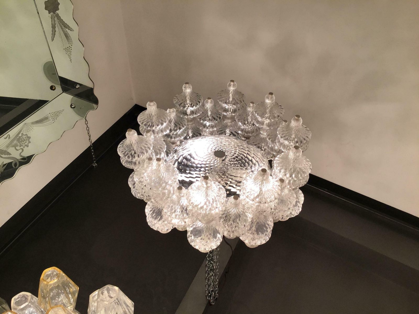 Arredoluce Chandelier Murano Glass Iron 1961 Italy photo 7233.0
