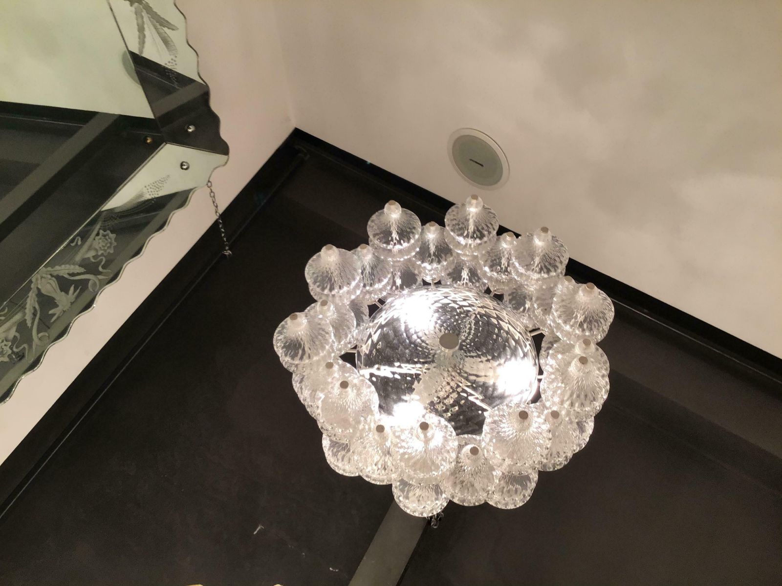 photo furniture Arredoluce Chandelier Murano Glass Iron 1961 Italy